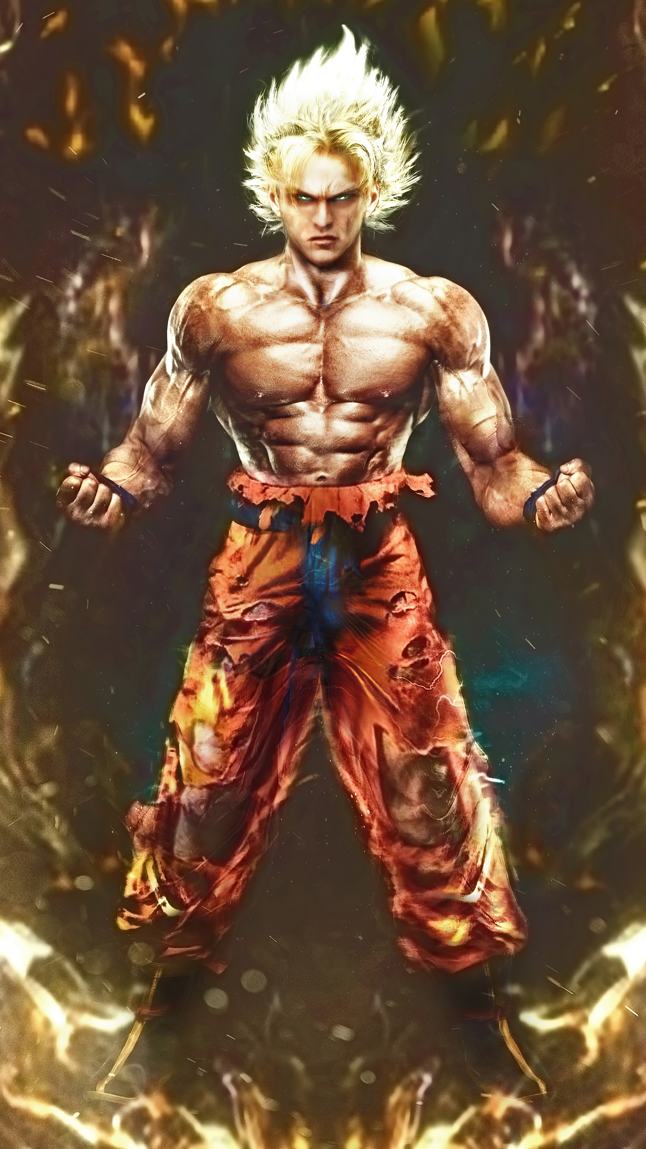 Goku from Dragon Ball Z in Super Saiyan form HD Phone Wallpaper