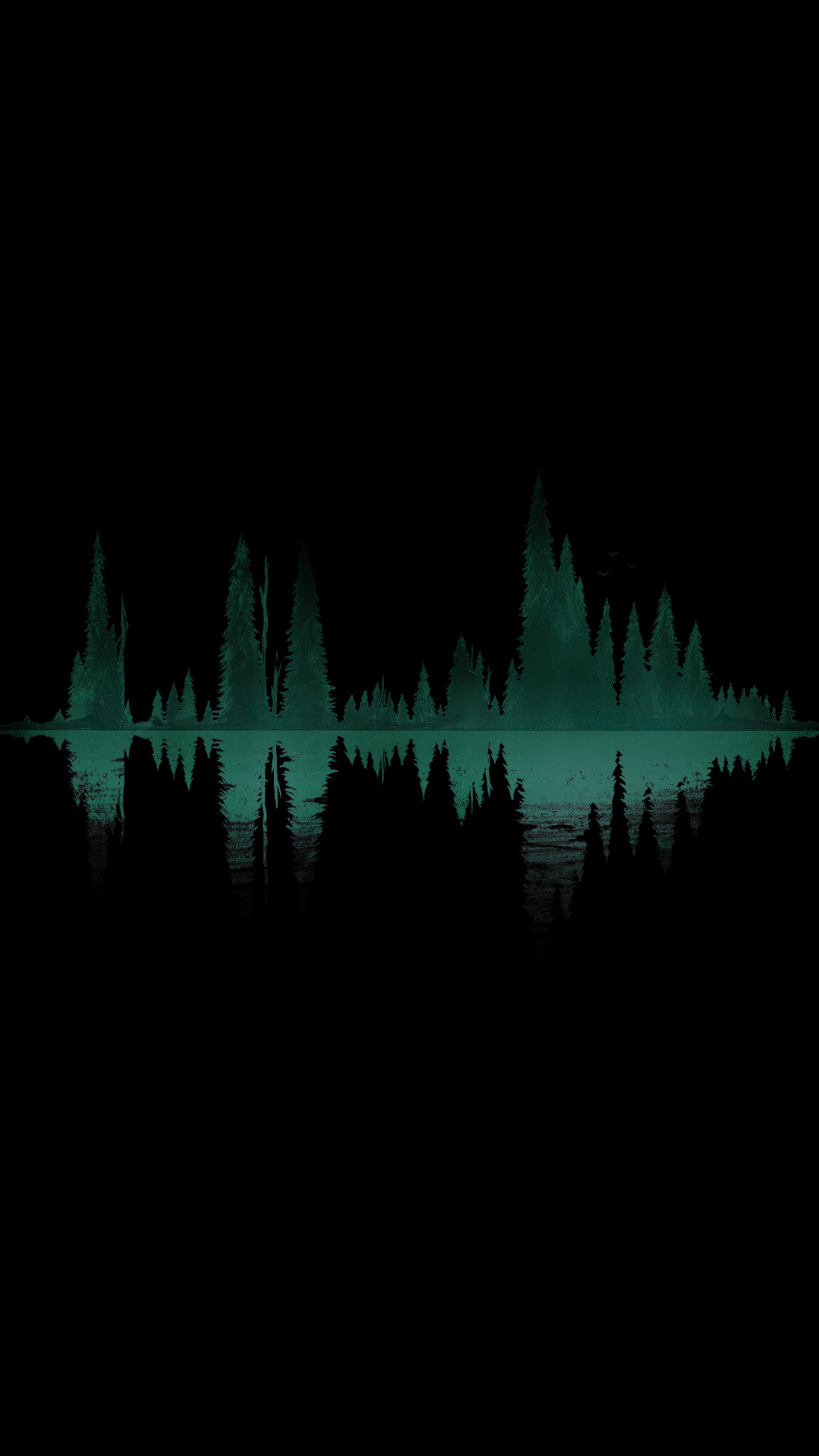Minimalist forest reflection artwork 4K HD Phone Wallpaper
