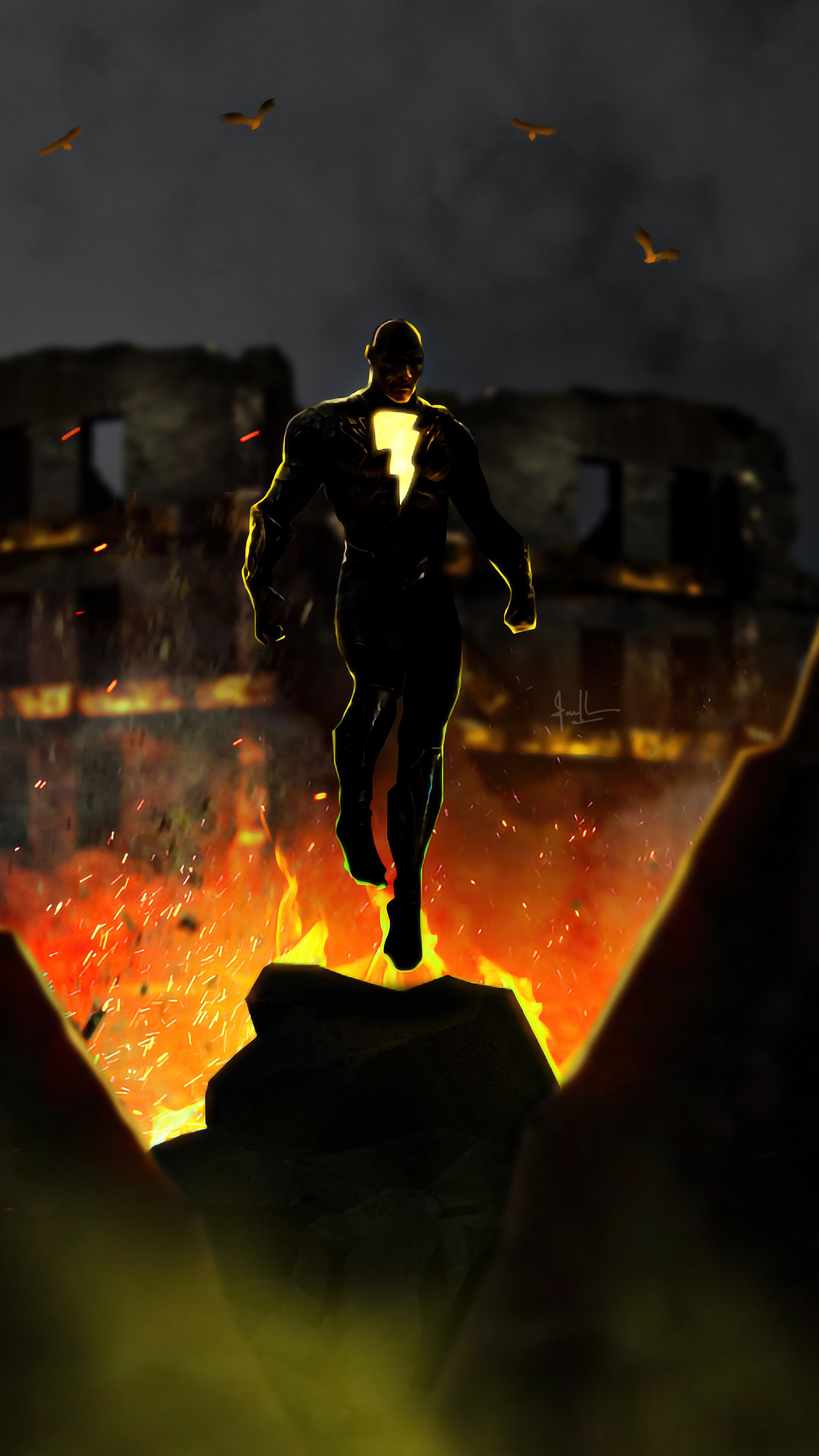 Black Adam artwork 4K HD Phone Wallpaper