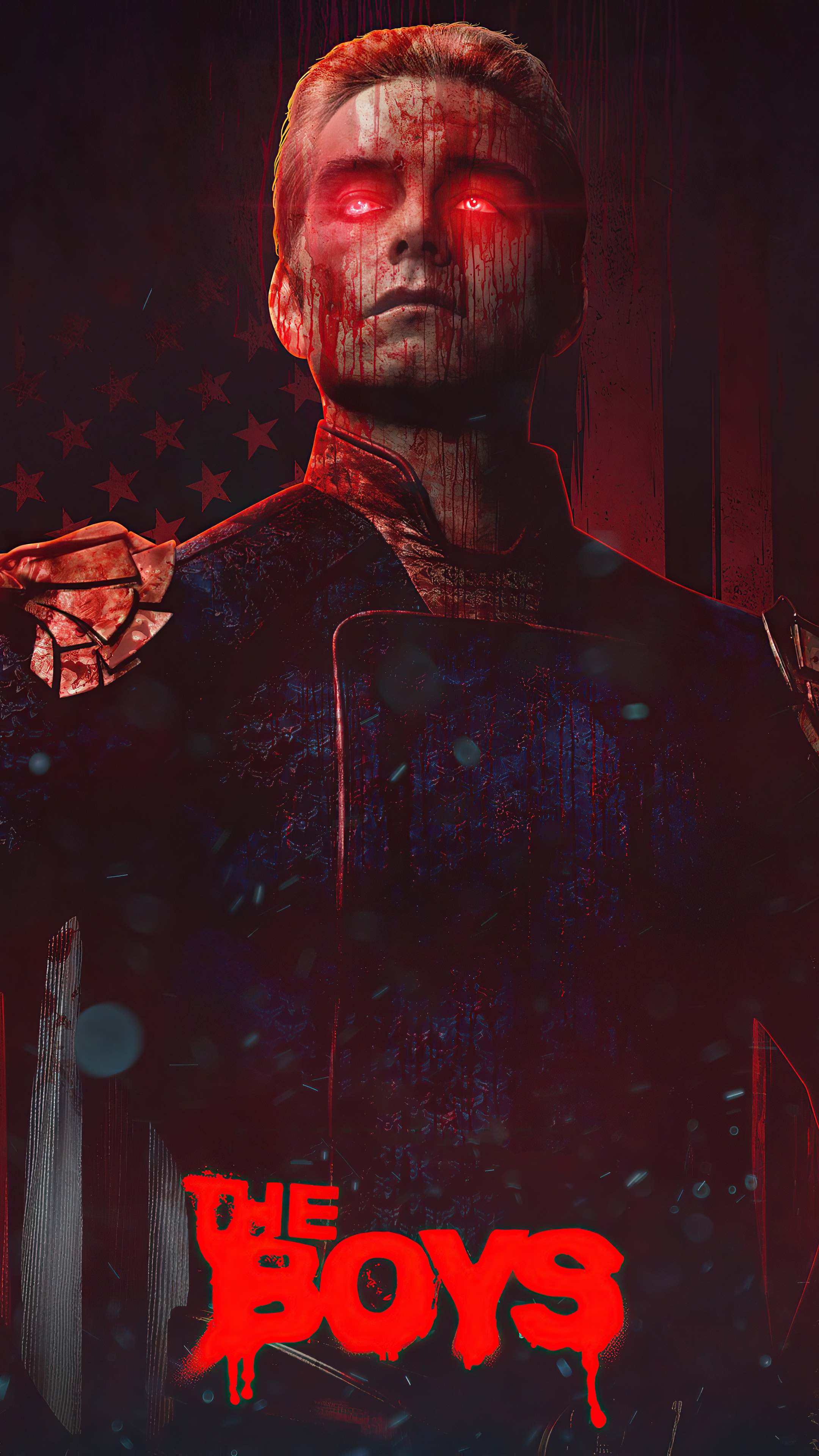 Homelander from The Boys with blood and glowing eyes HD Phone Wallpaper