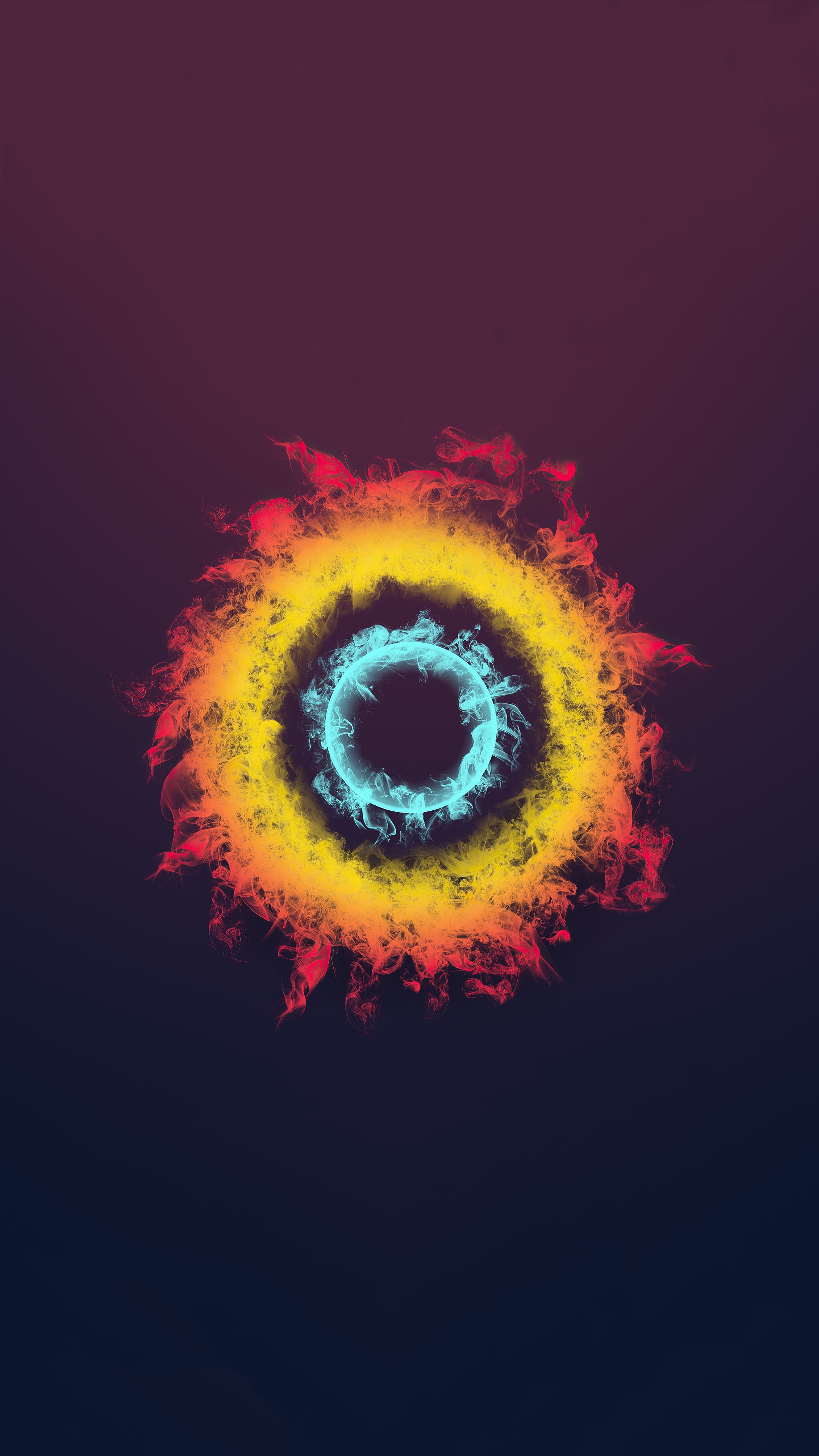 Abstract fire and ice rings 4K HD Phone Wallpaper