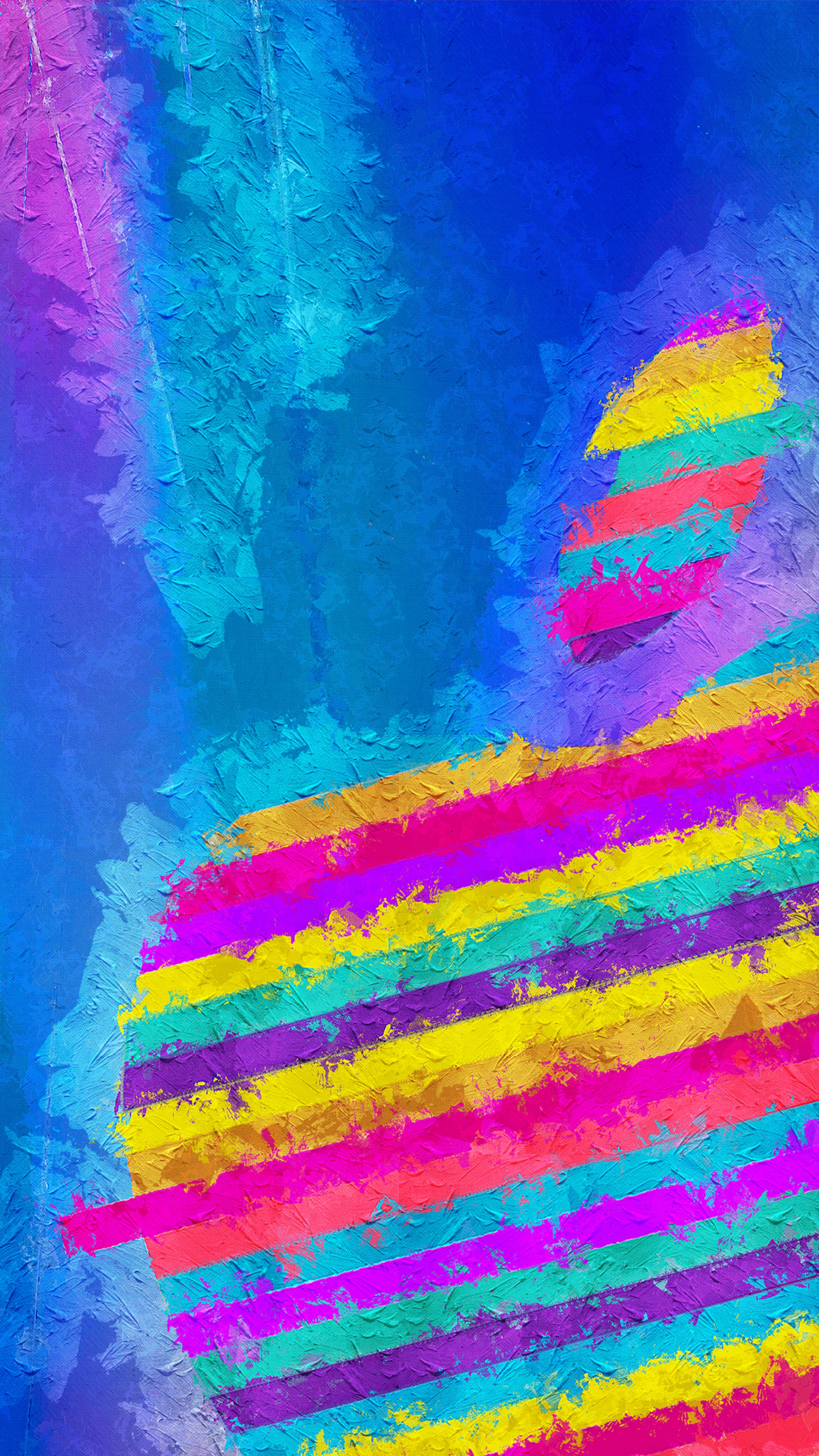 Abstract digital art with colorful stripes HD Phone Wallpaper