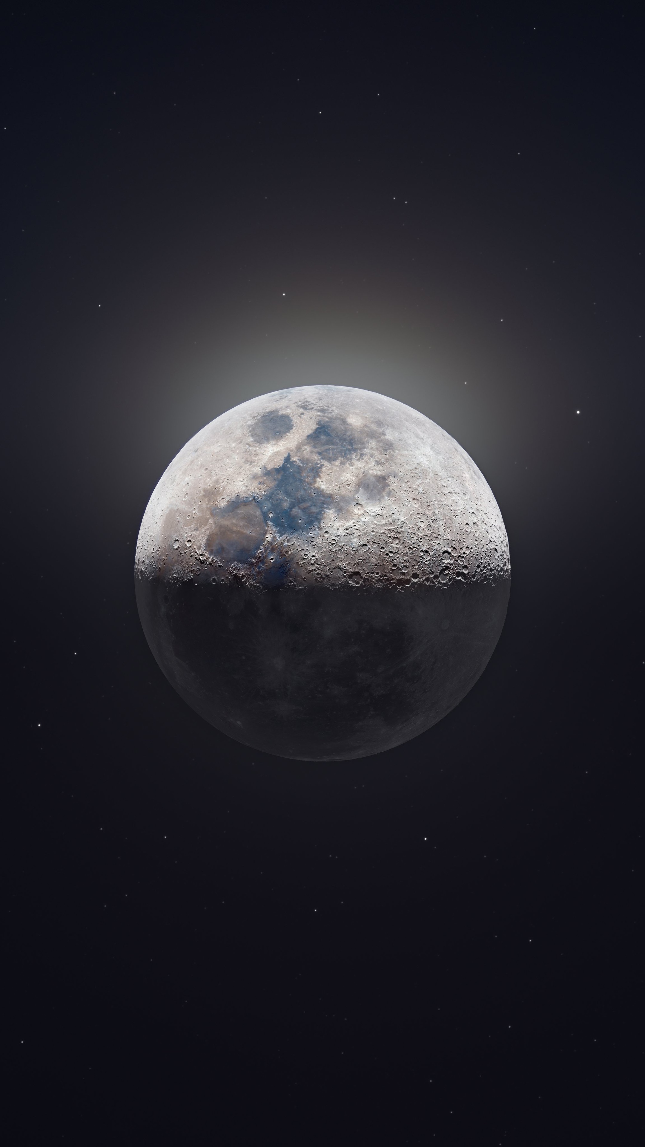 Moon in space with stars 4K HD Phone Wallpaper