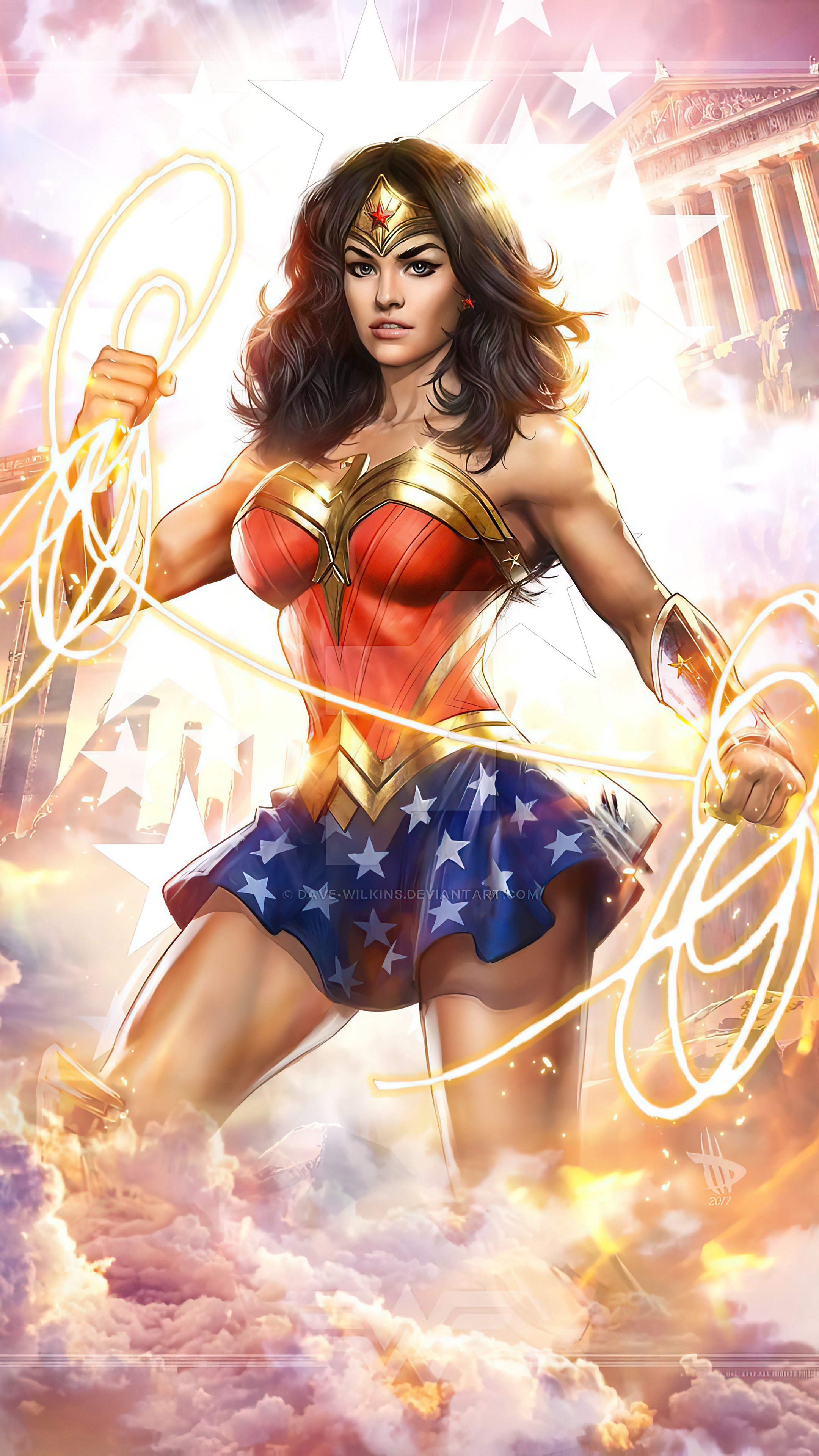 Wonder Woman with Lasso of Truth HD Phone Wallpaper