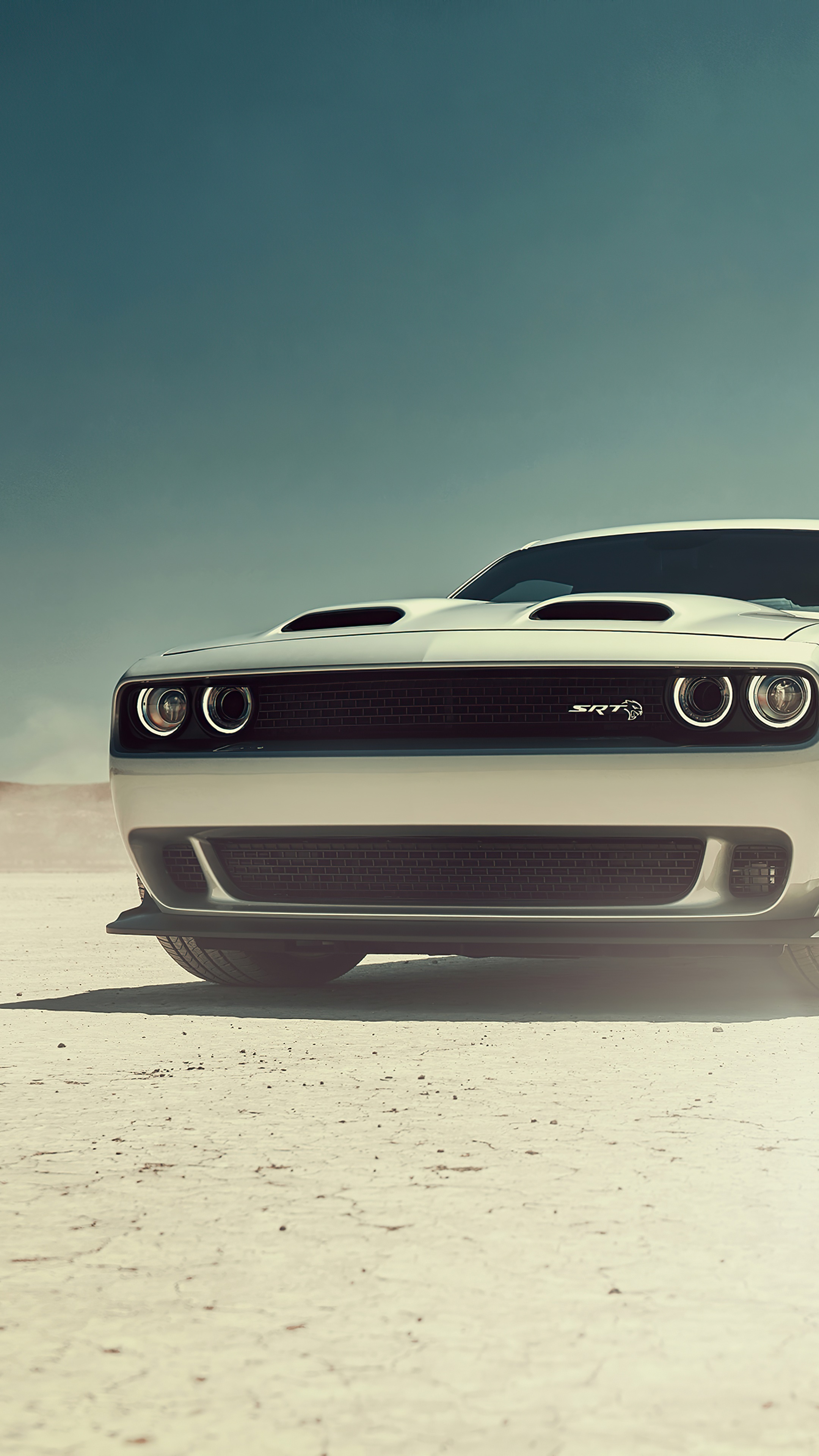 Dodge Challenger SRT Hellcat front view HD Phone Wallpaper