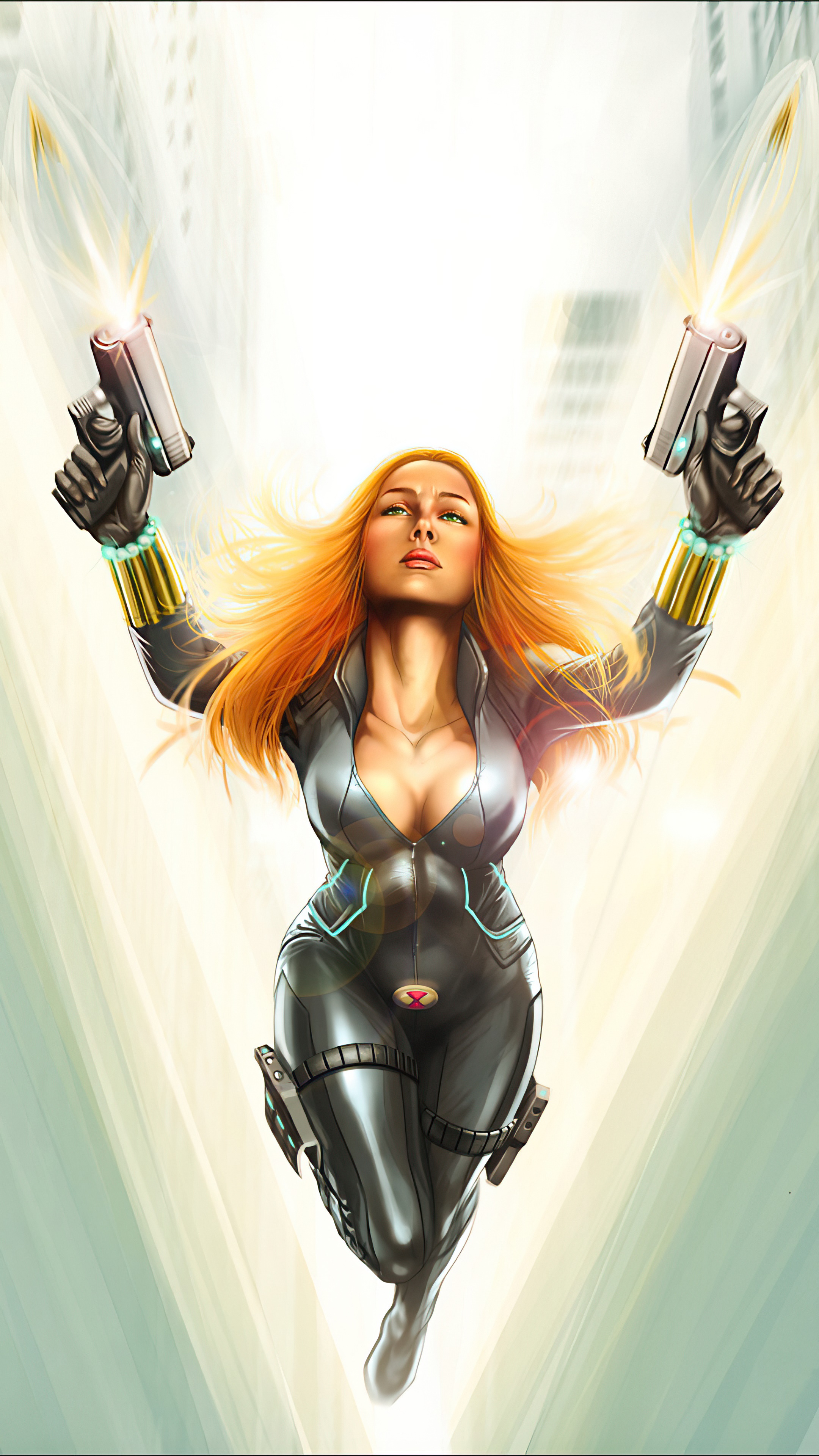 Black Widow from Marvel artwork HD Phone Wallpaper