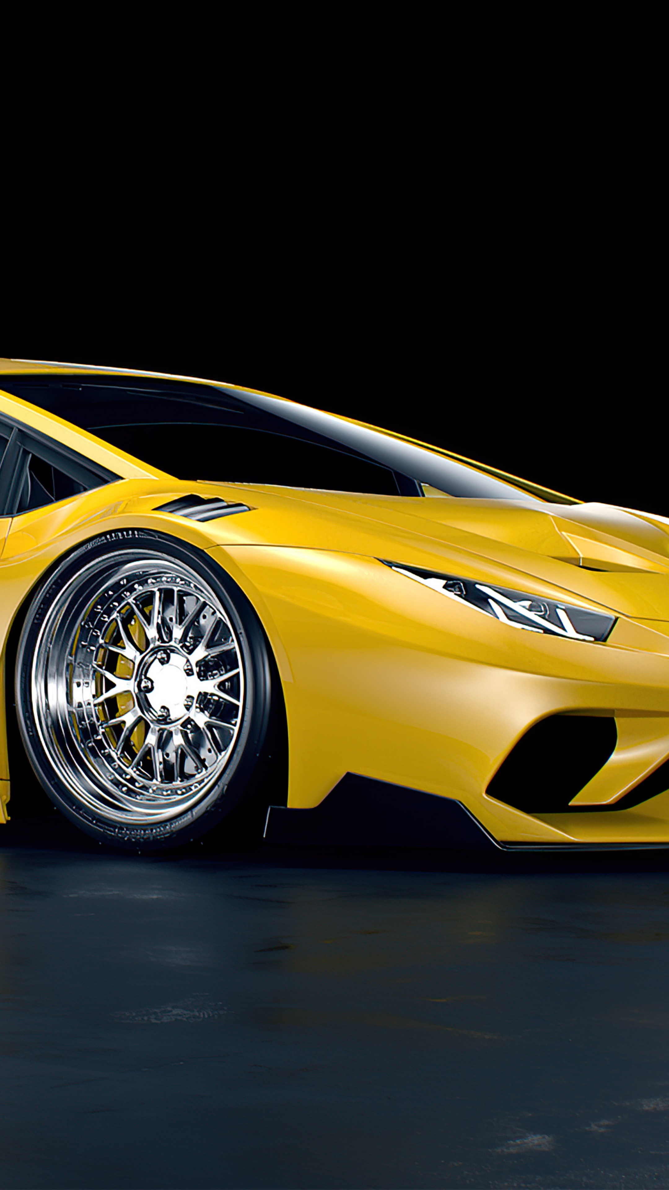 Yellow Lamborghini Huracan 4K HD Phone Wallpaper