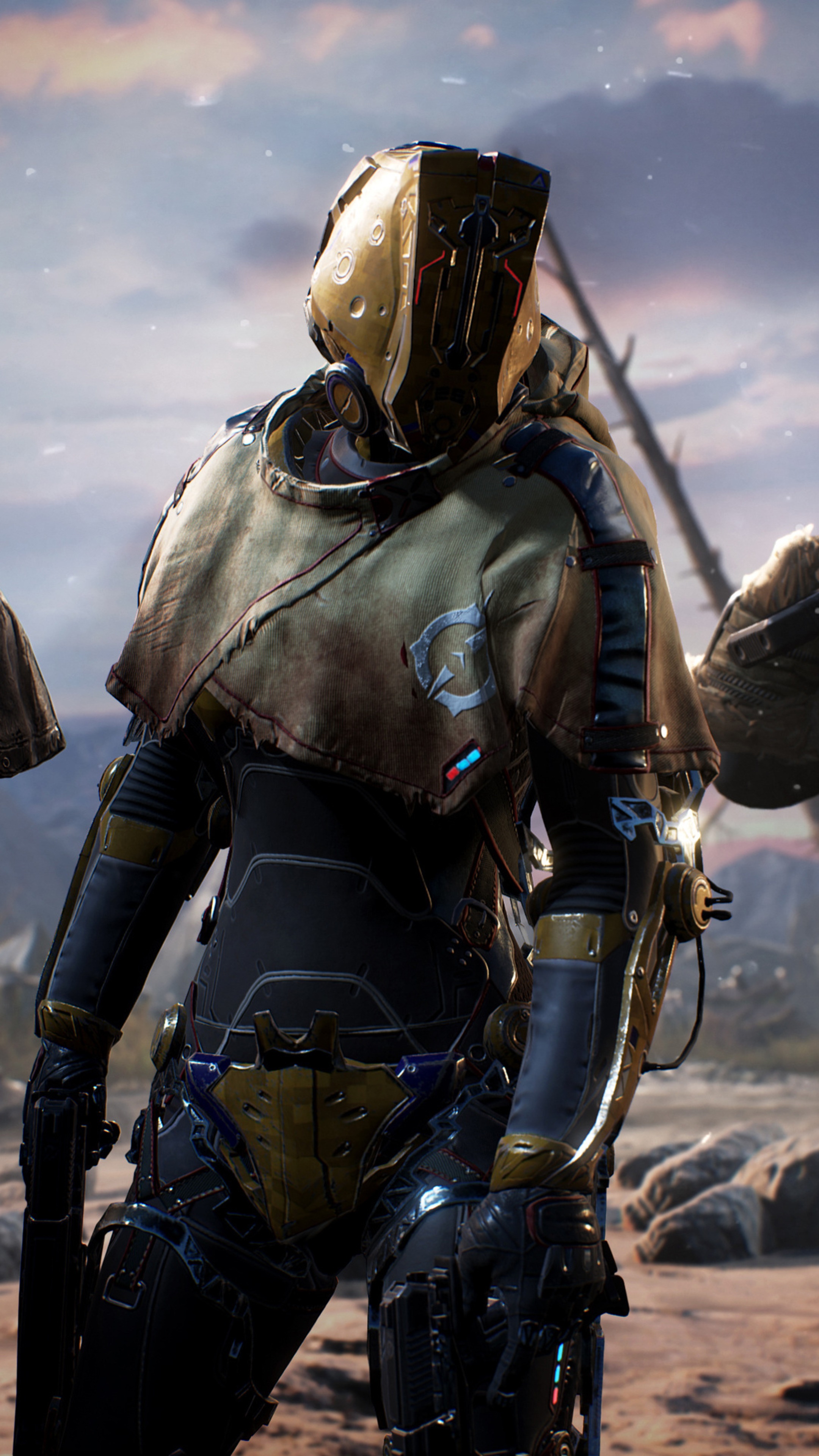 Outriders character in yellow and black armor HD Phone Wallpaper