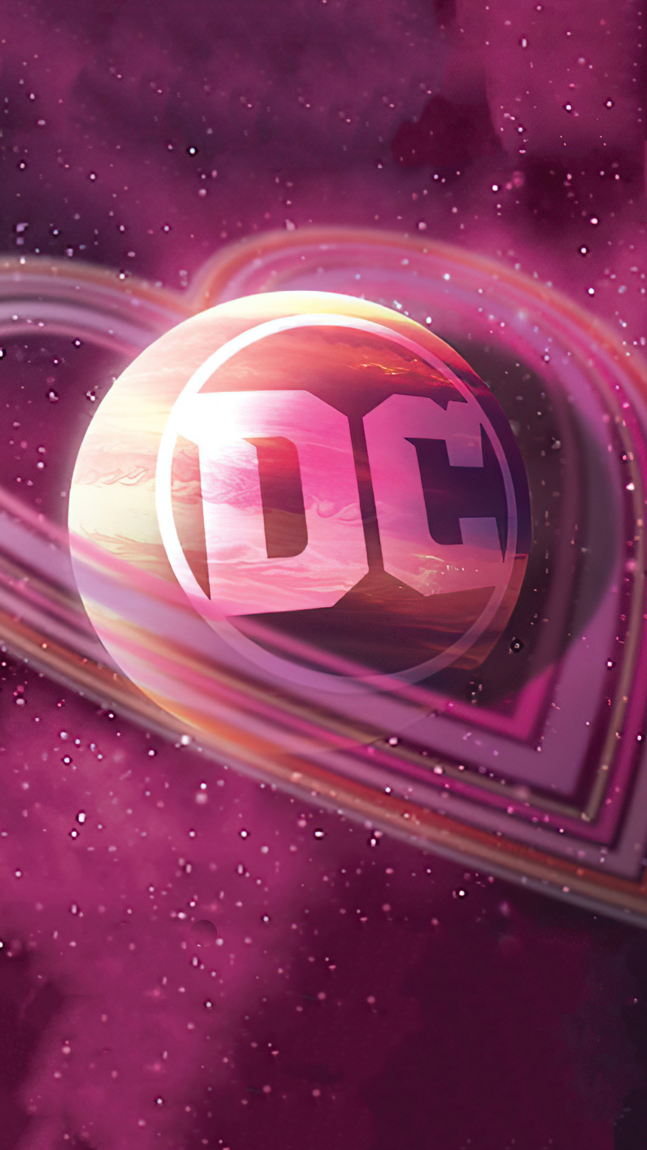 DC Comics logo in a heart shape HD Phone Wallpaper