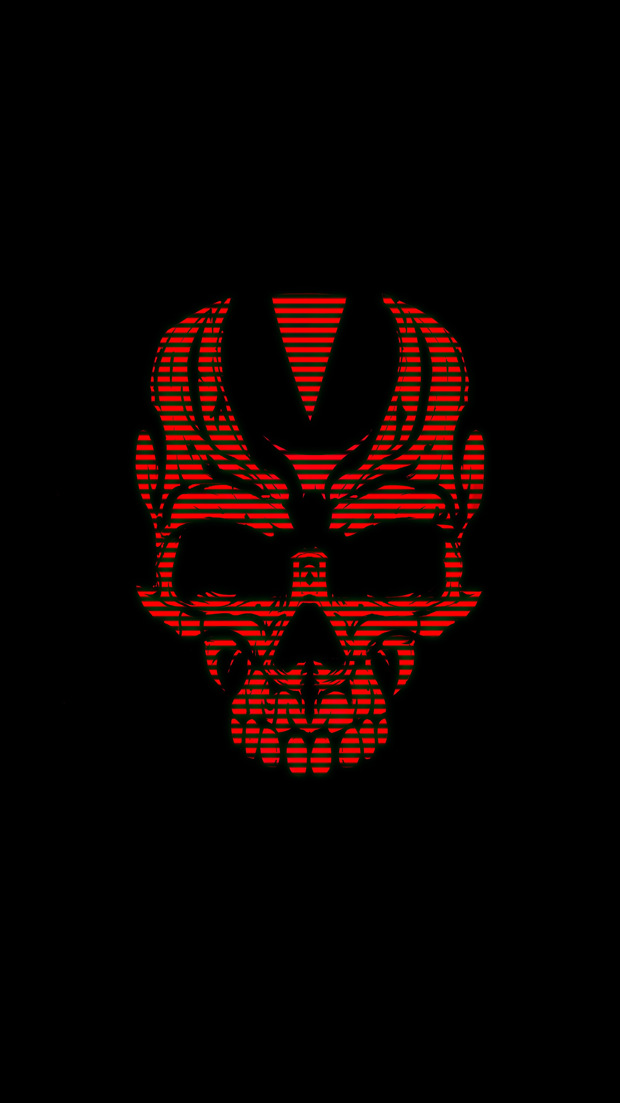 Red skull artwork HD Phone Wallpaper
