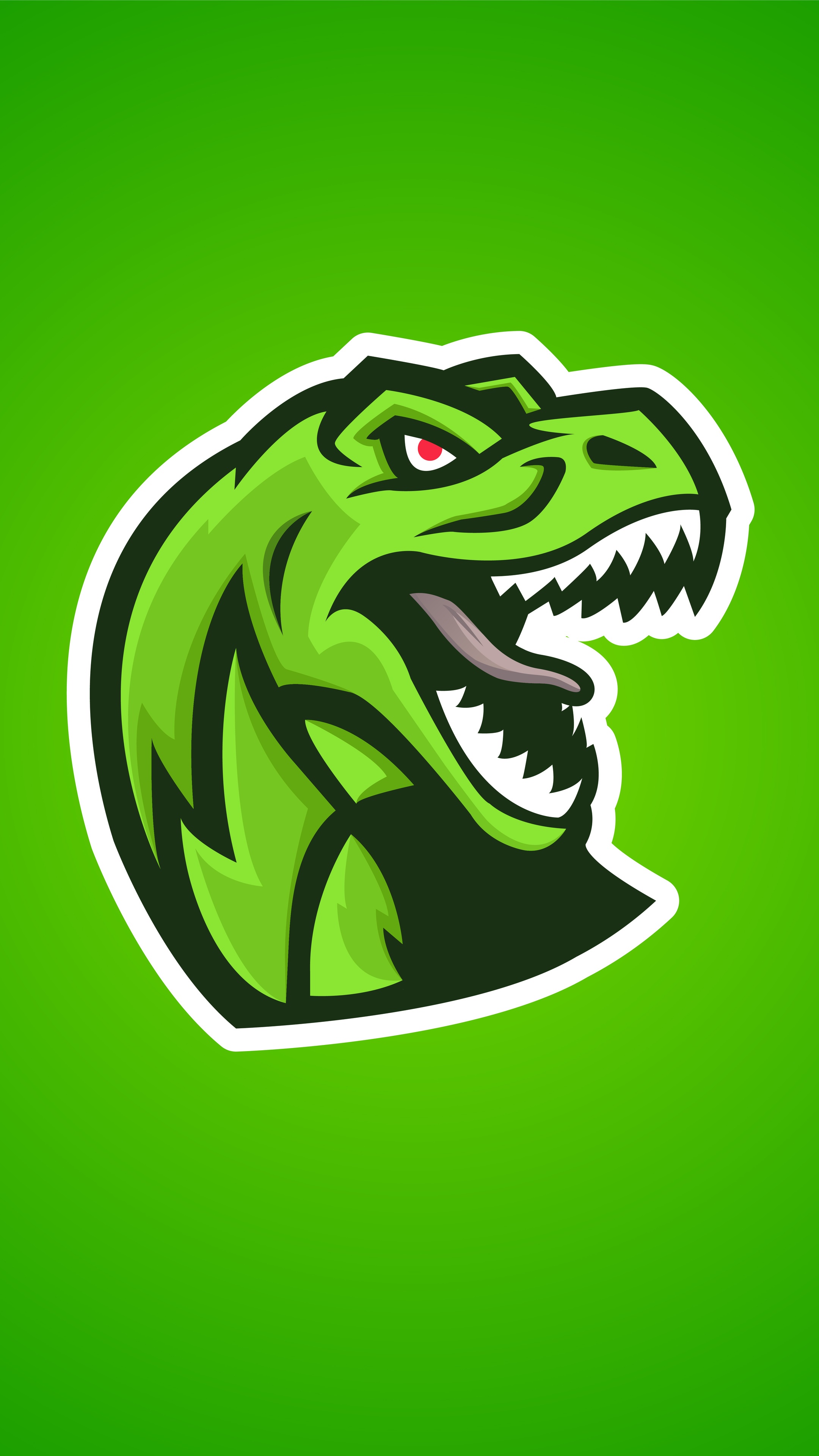 Green dinosaur head logo on a green background HD Phone Wallpaper