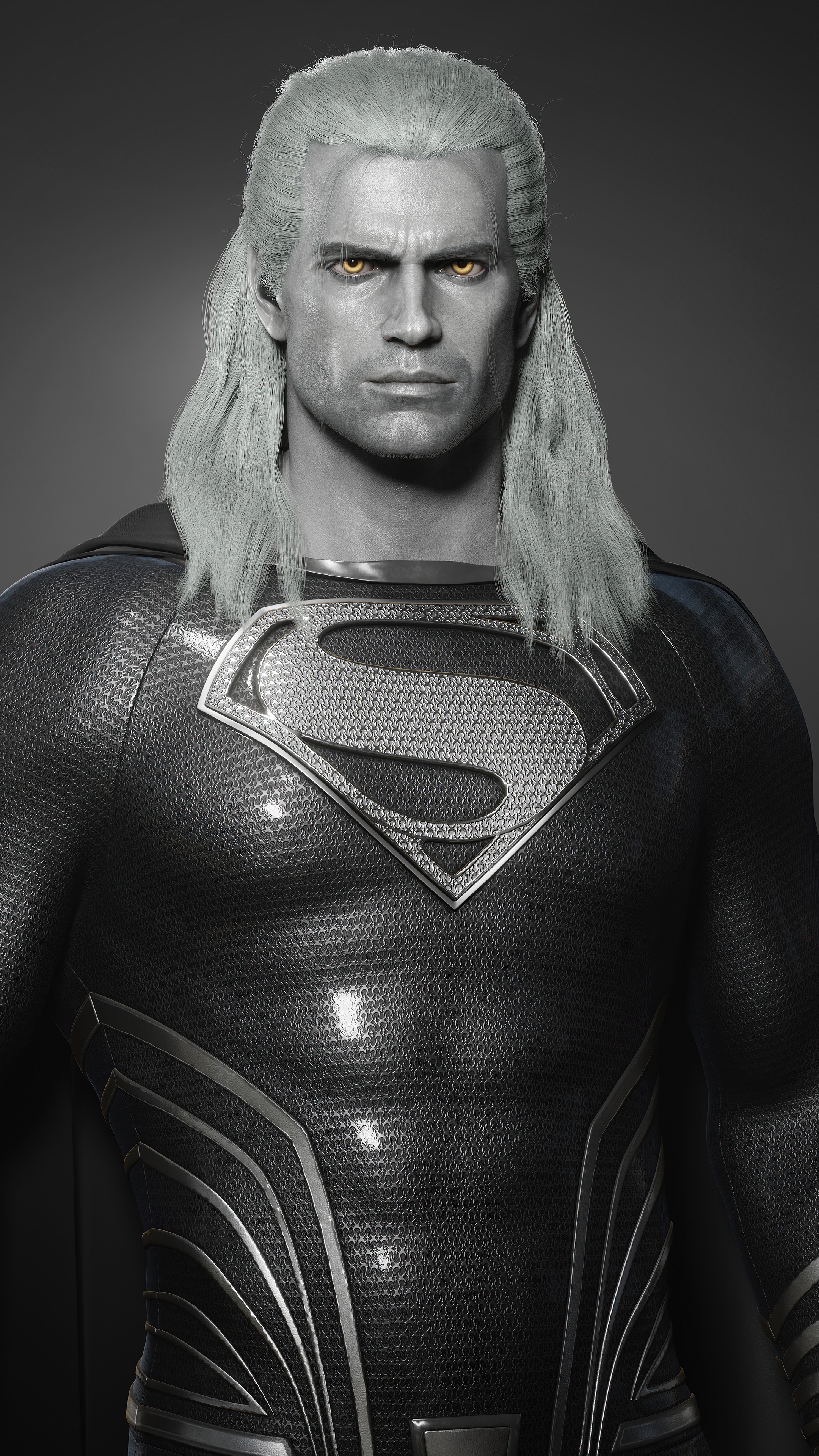 Superman from DC Comics in black suit 4K HD Phone Wallpaper
