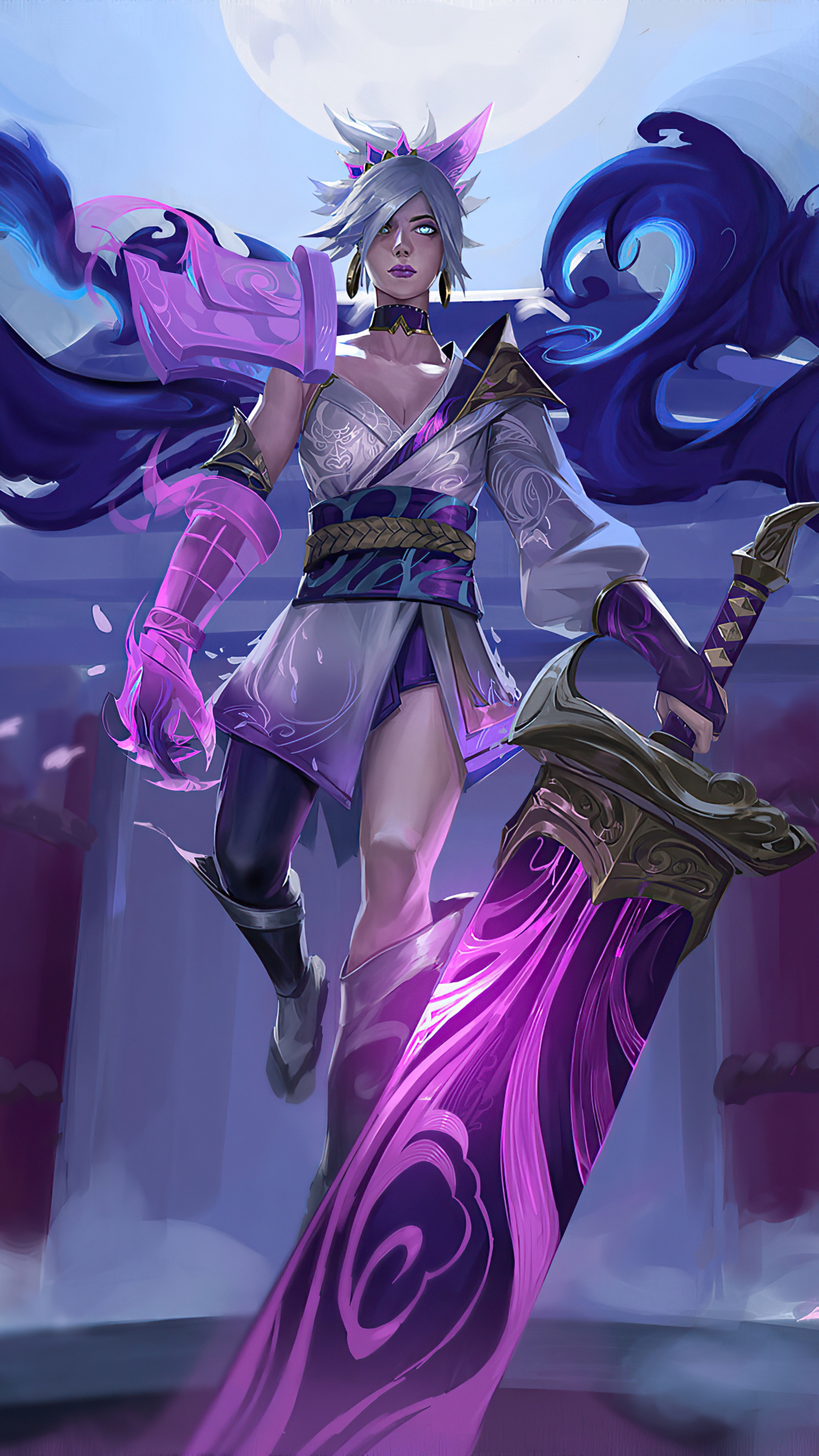 Spirit Blossom Riven from League of Legends 4K HD Phone Wallpaper