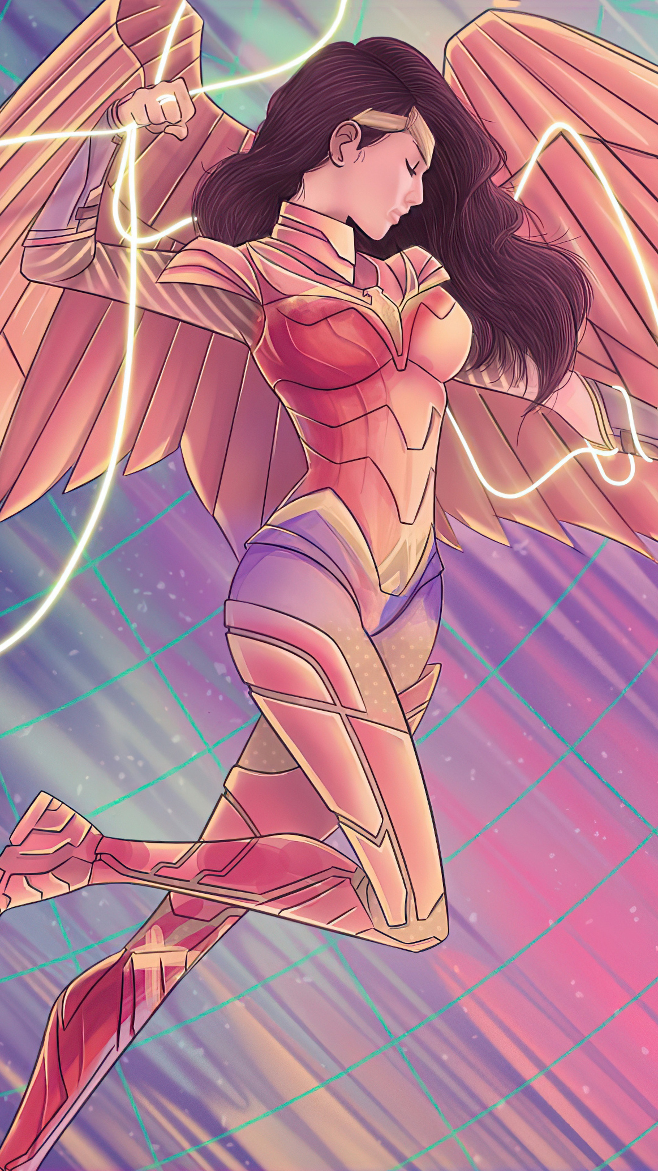Wonder Woman from Wonder Woman 1984 artwork 4K HD Phone Wallpaper
