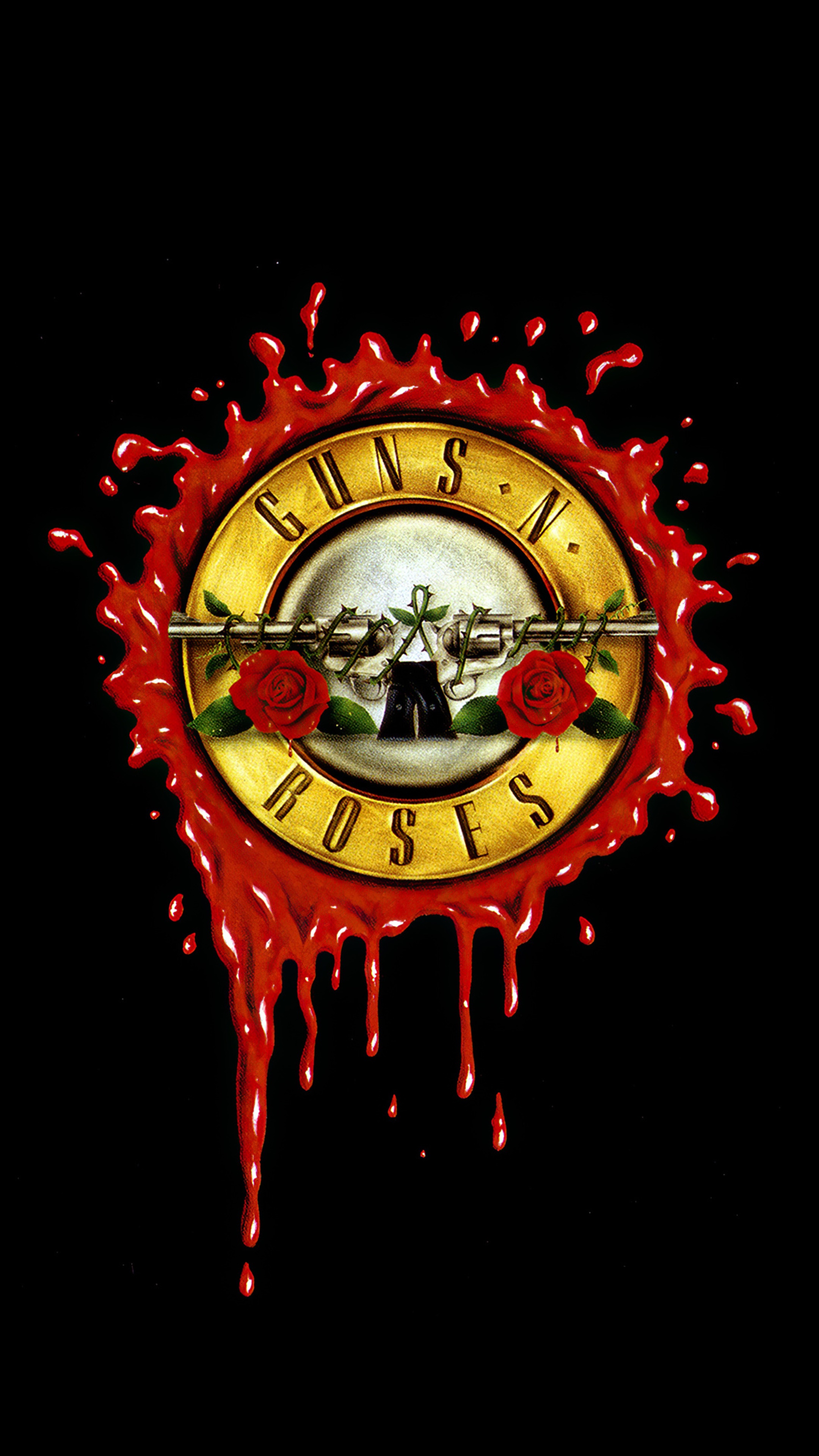 Guns N' Roses logo with blood splatter 4K HD Phone Wallpaper