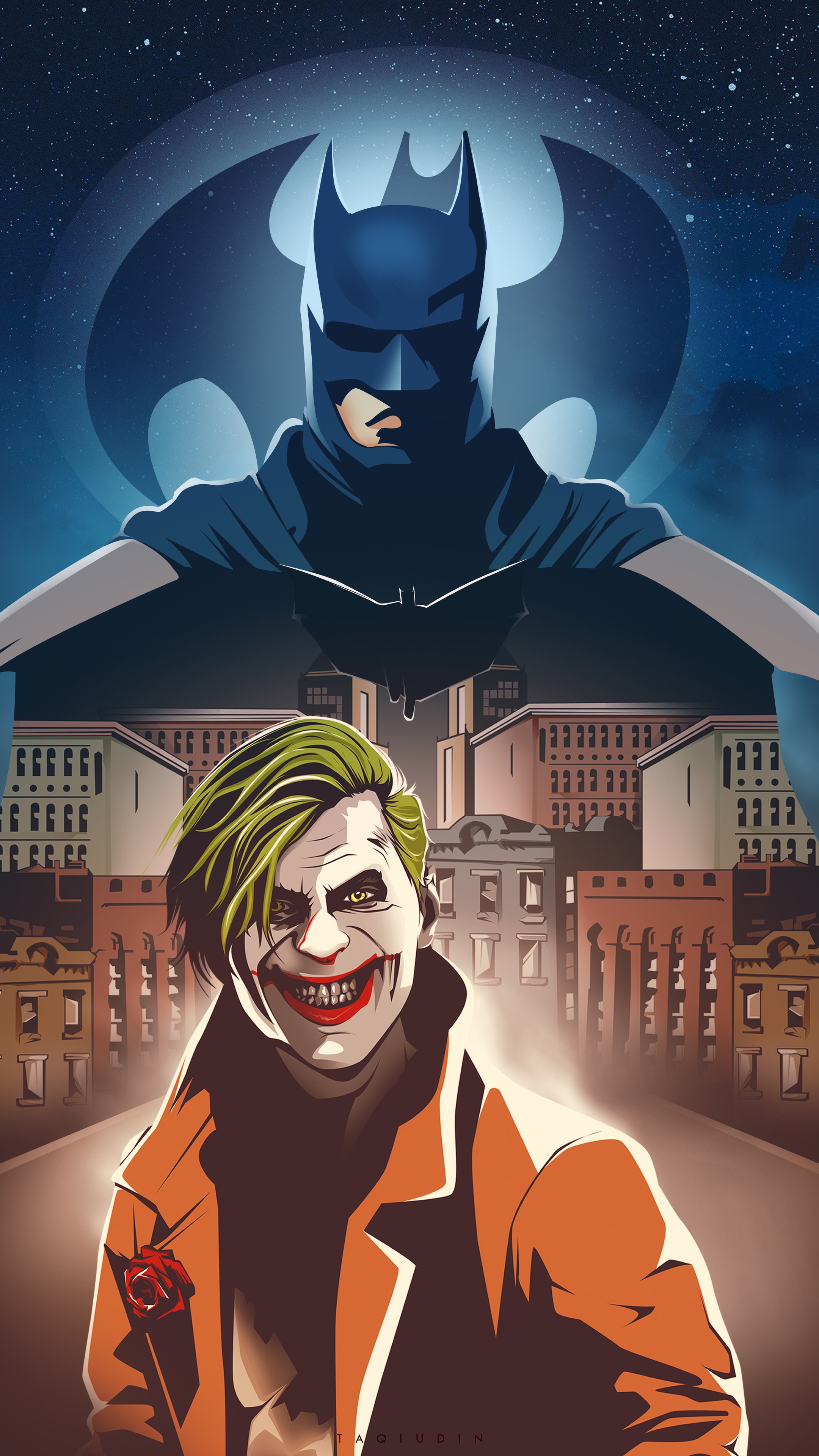 Batman and Joker artwork 4K HD Phone Wallpaper