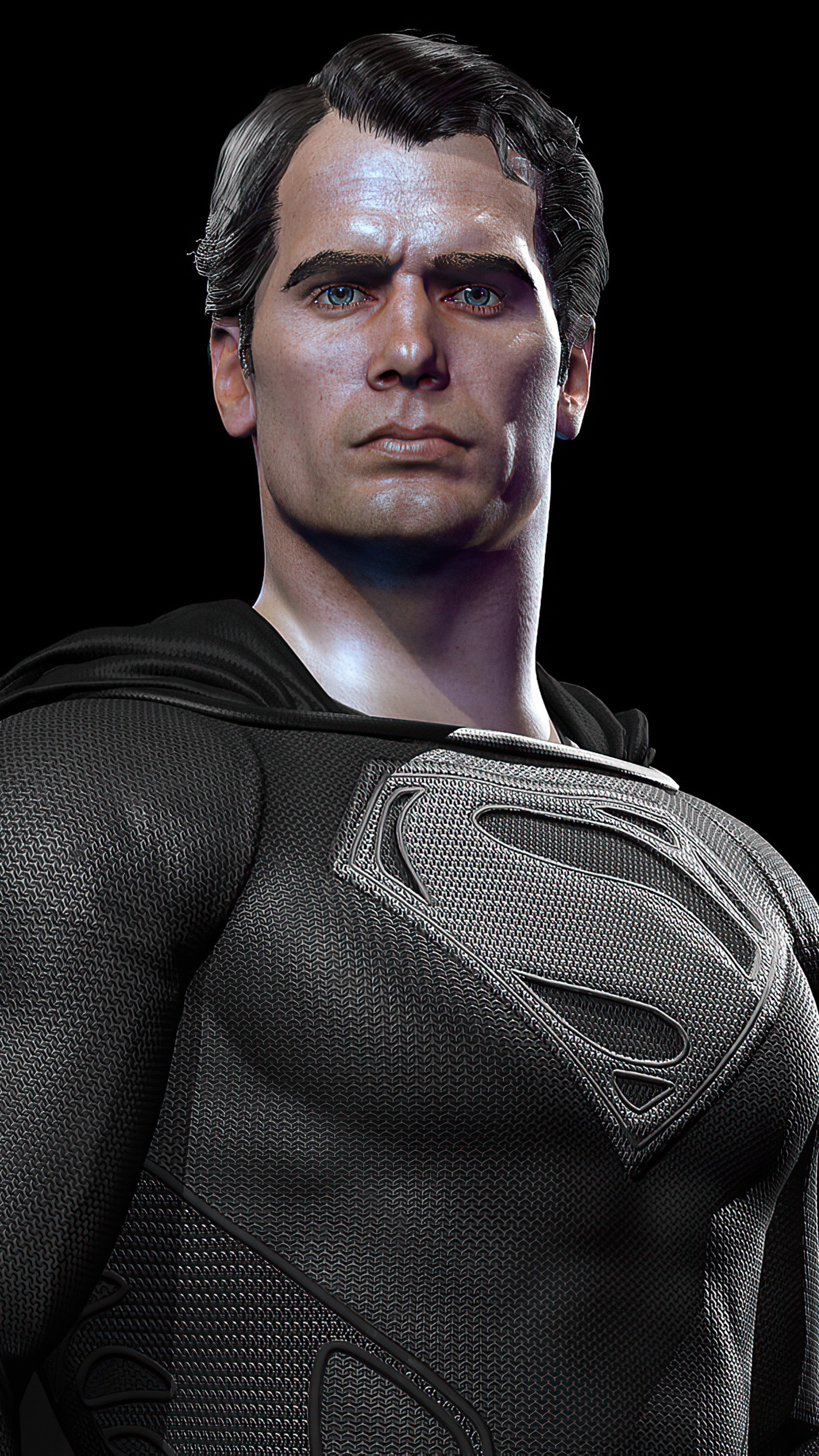 Superman from DC Comics in black suit 4K HD Phone Wallpaper
