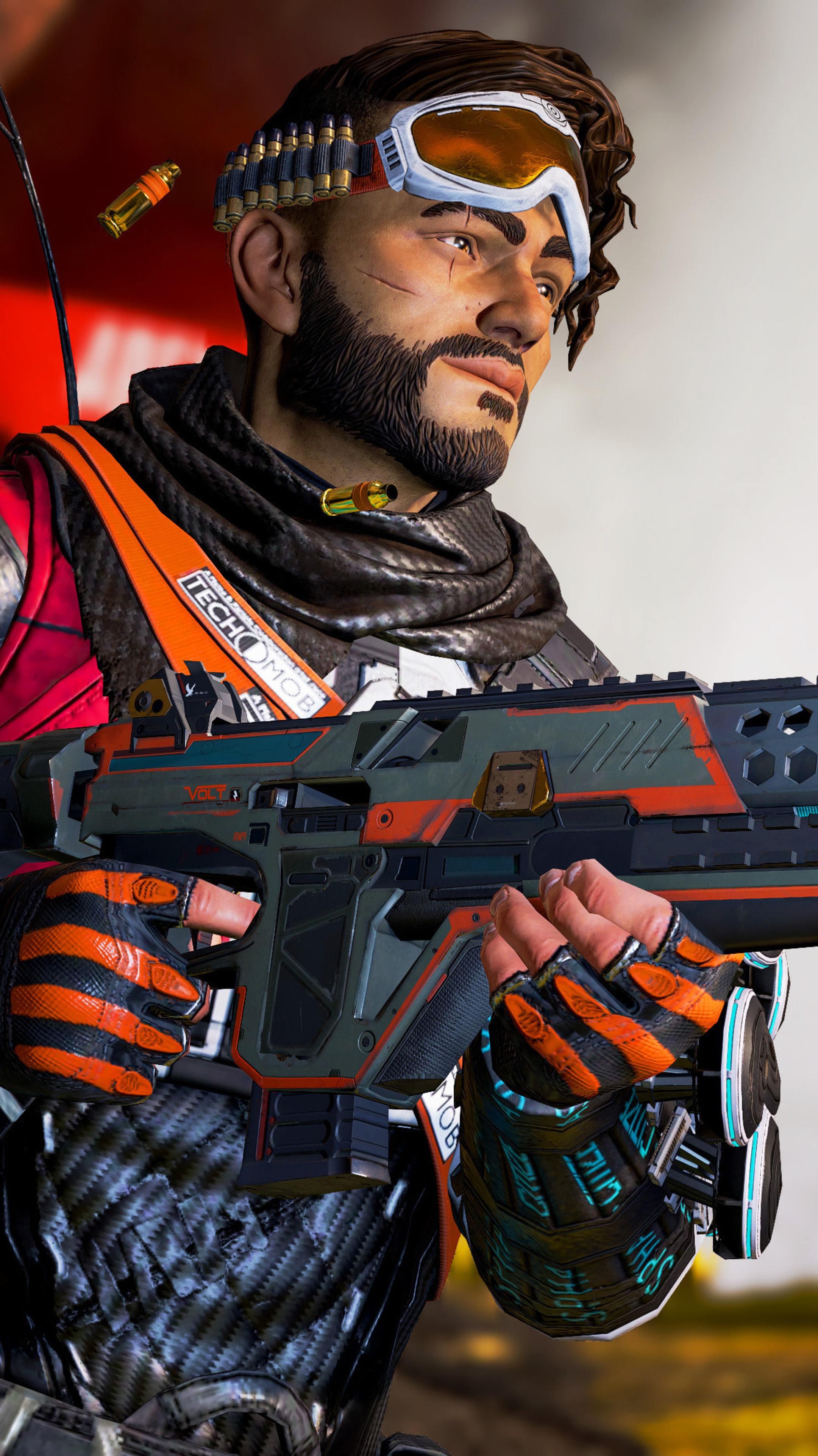 Mirage from Apex Legends holding a gun HD Phone Wallpaper