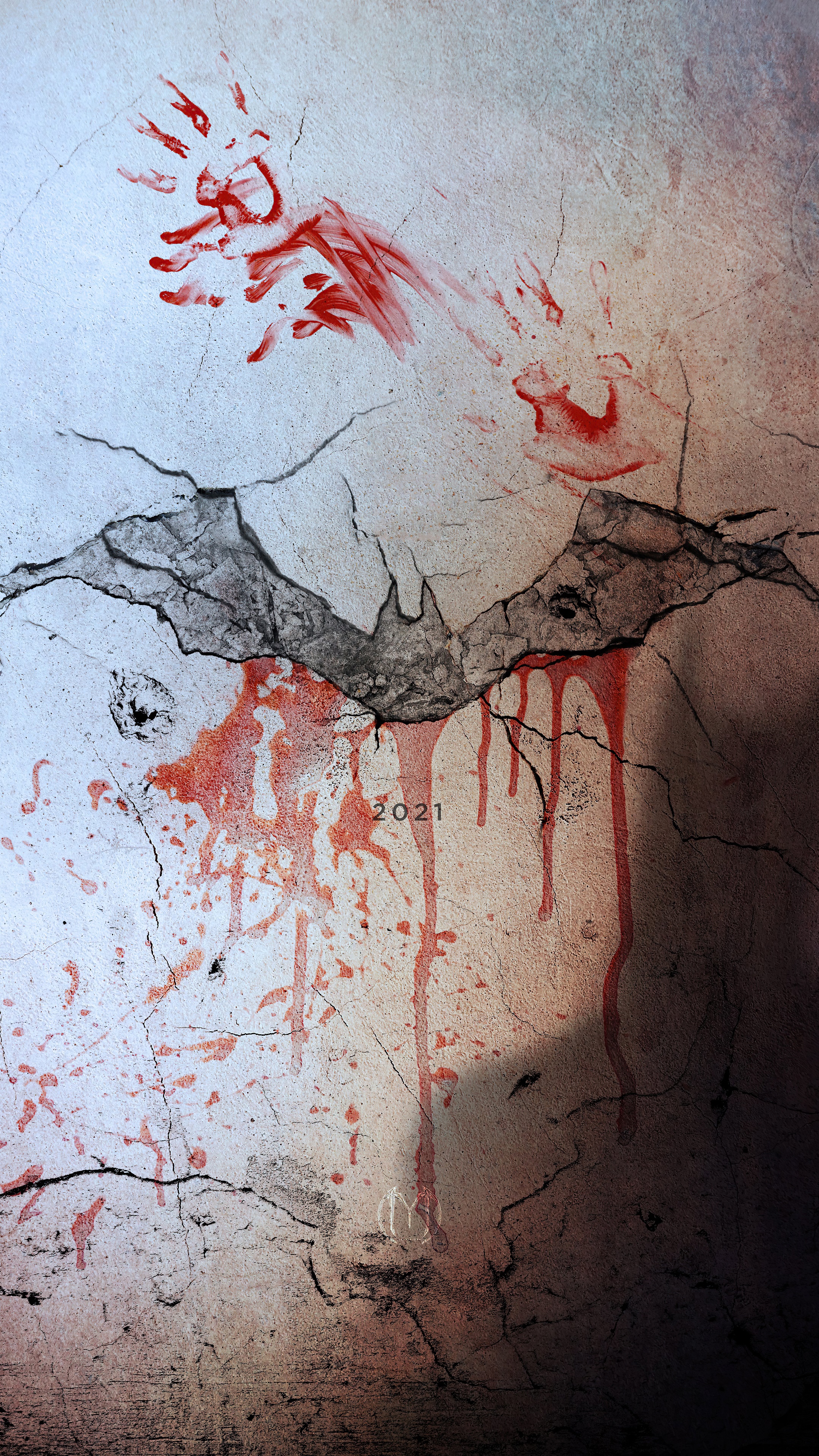 The Batman 2021 movie poster with bloodstains HD Phone Wallpaper