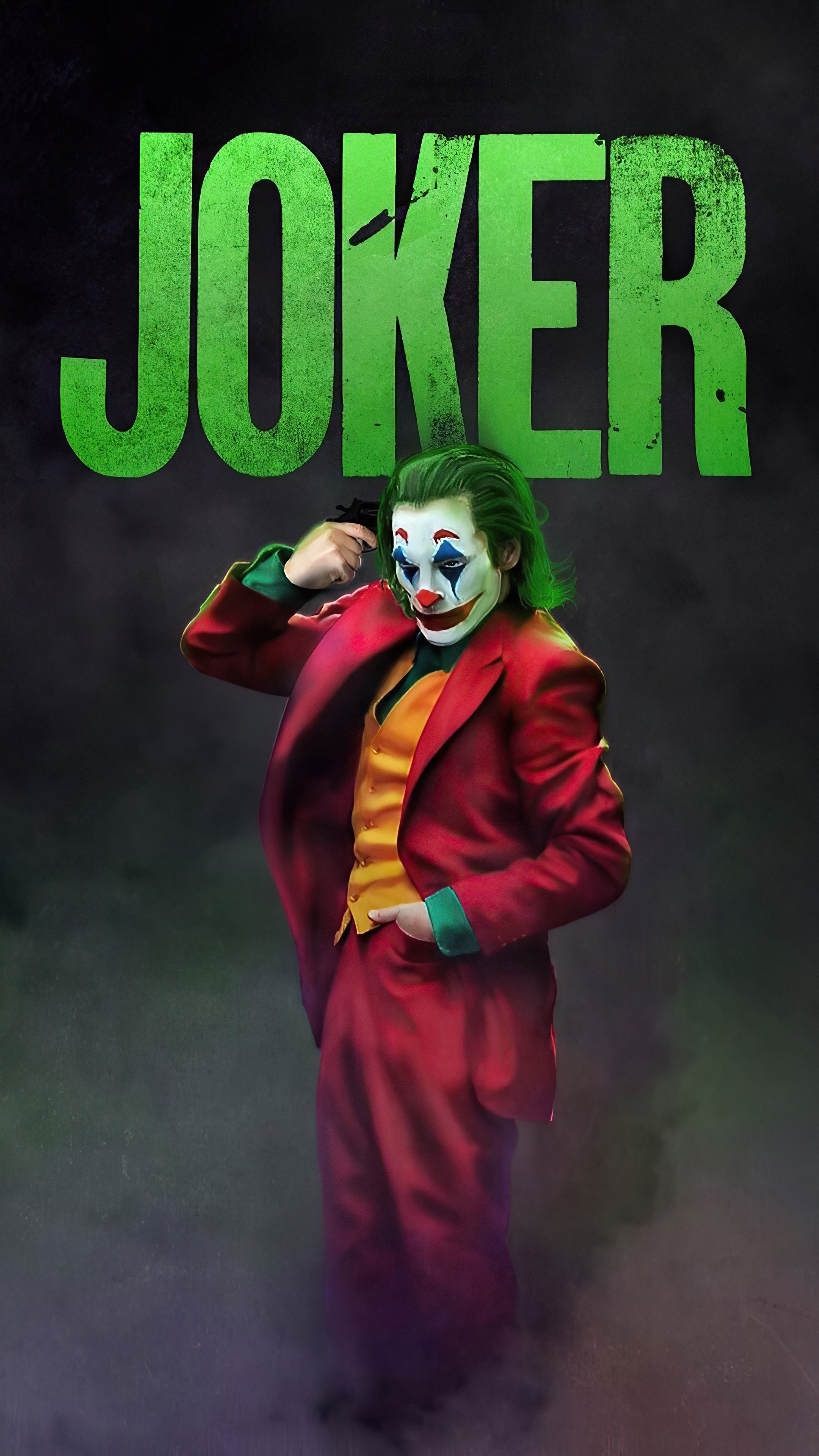 Joker artwork with gun to head HD Phone Wallpaper