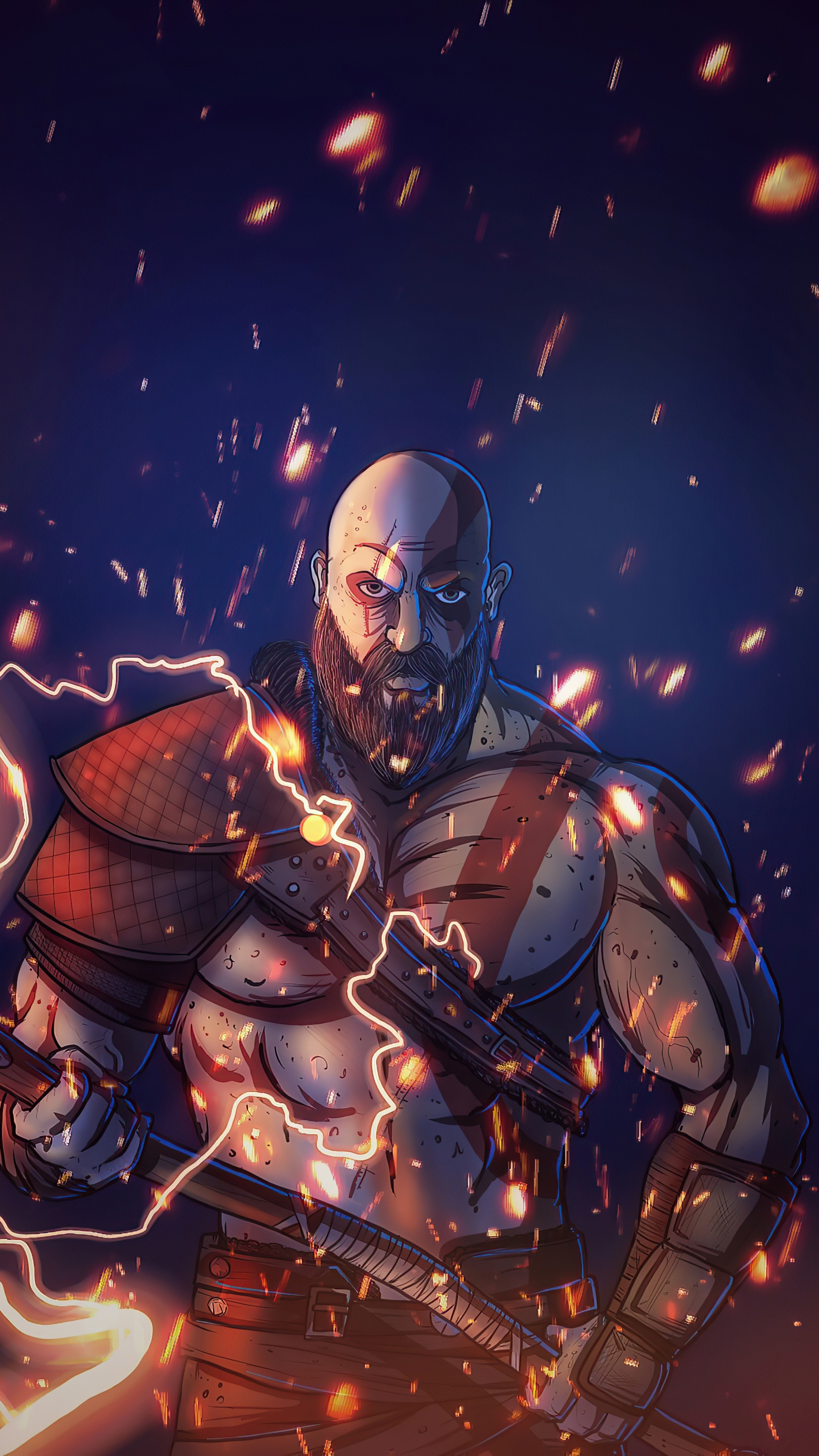 Kratos from God of War 4K Art HD Phone Wallpaper
