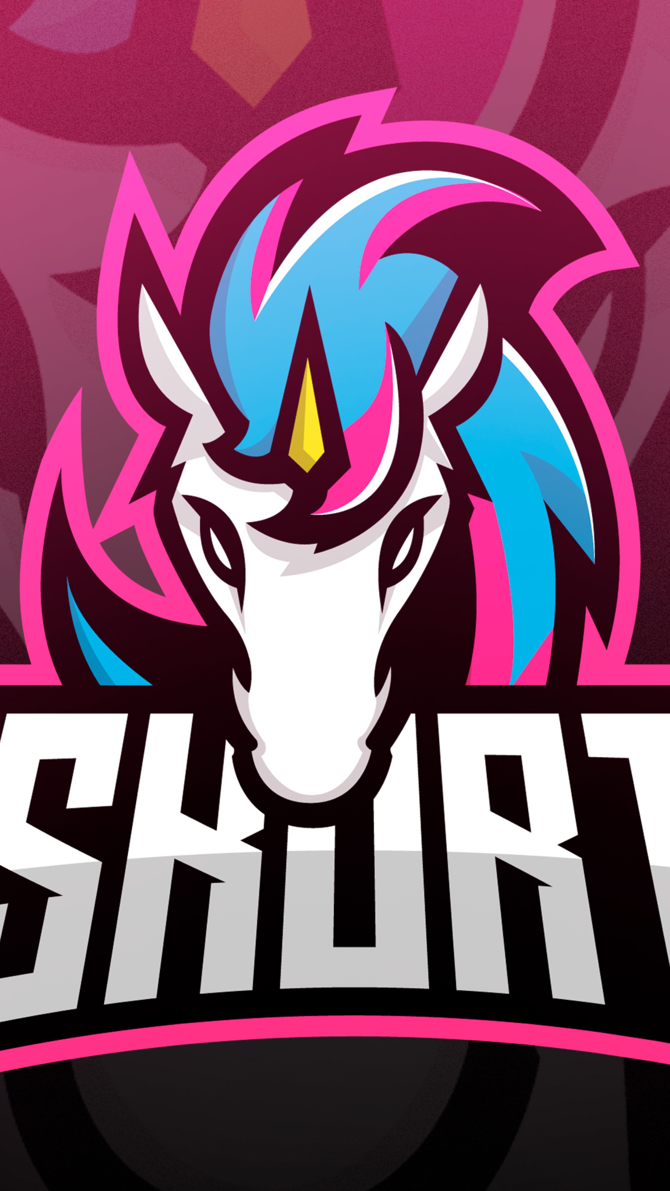 Unicorn Esports Logo with Text HD Phone Wallpaper