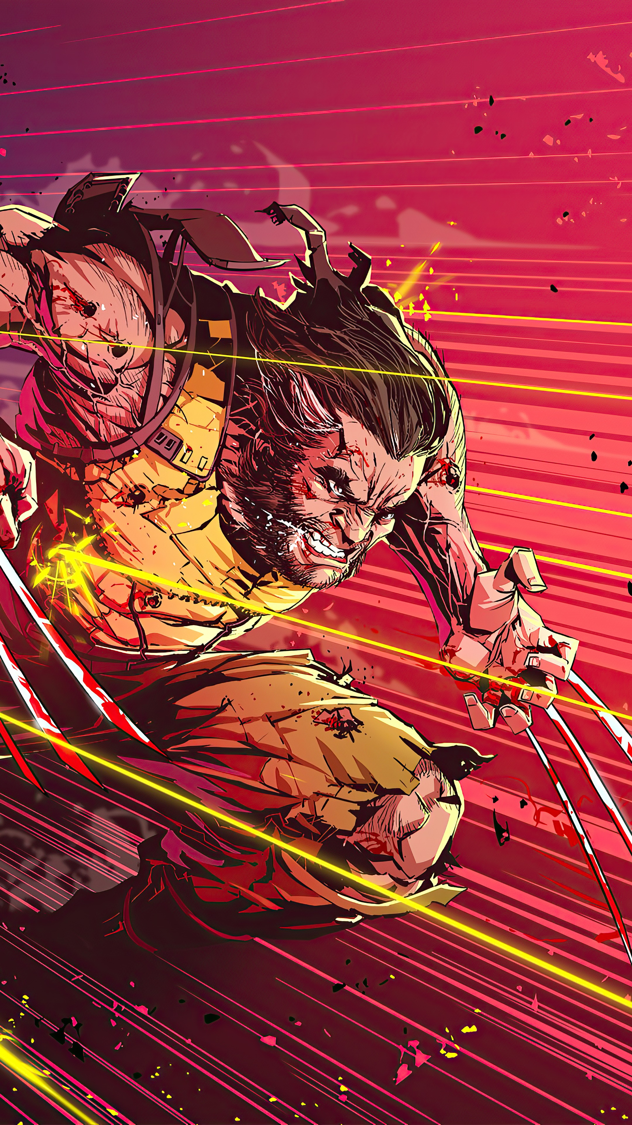 Wolverine artwork with adamantium claws HD Phone Wallpaper