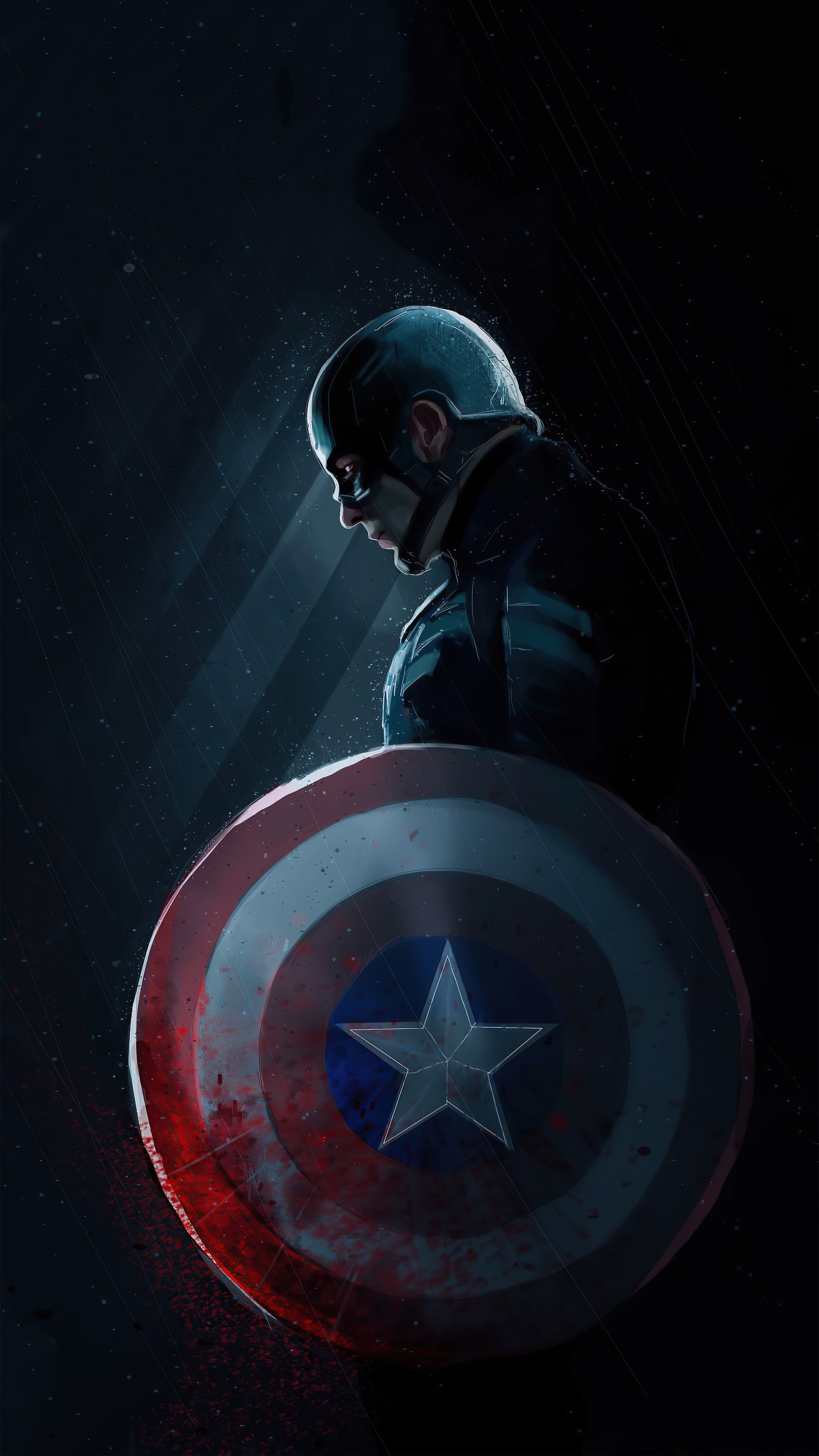 Captain America with Shield Artwork 4K HD Phone Wallpaper