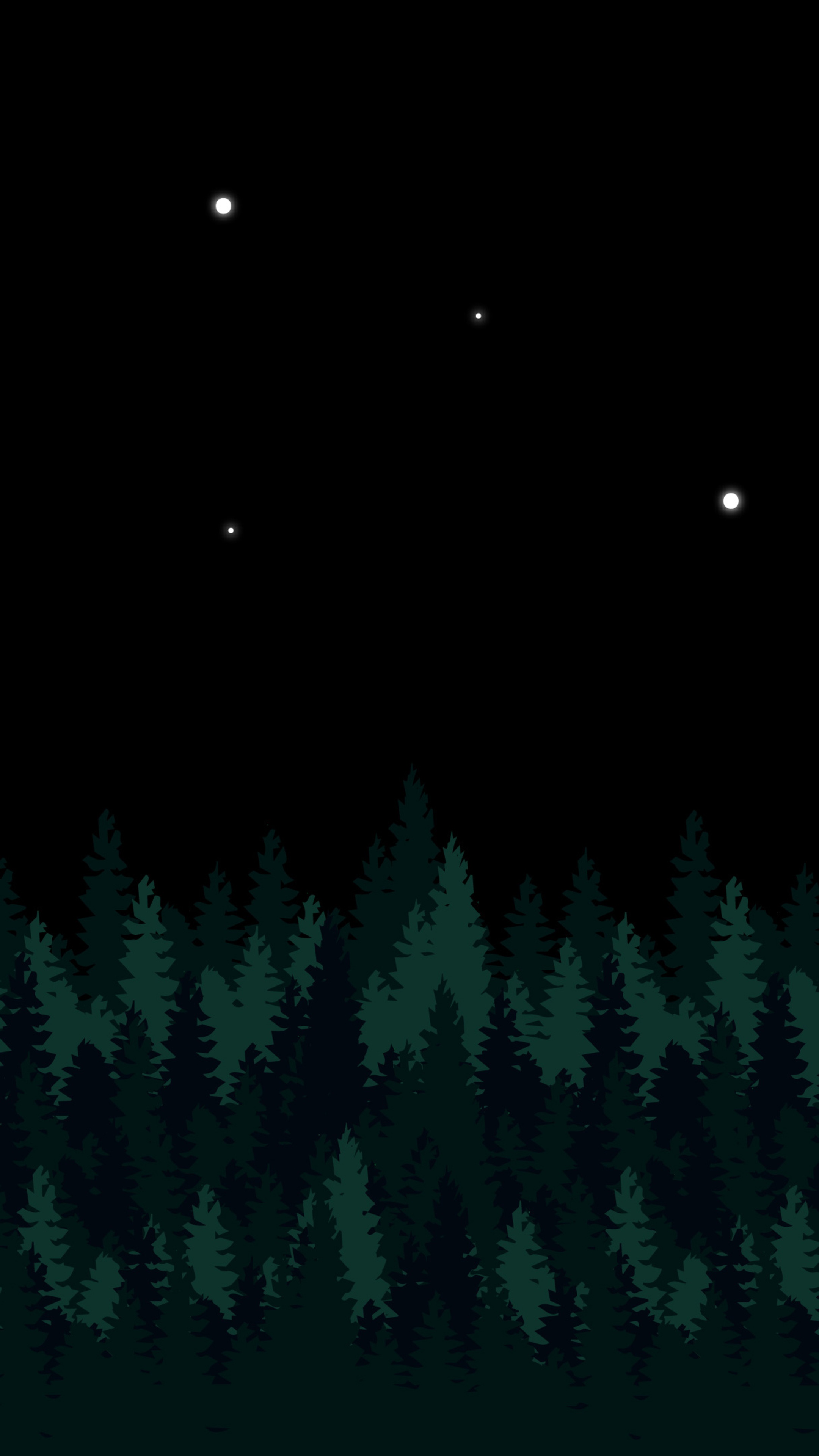 Trees under a starry night sky HD Phone Wallpaper