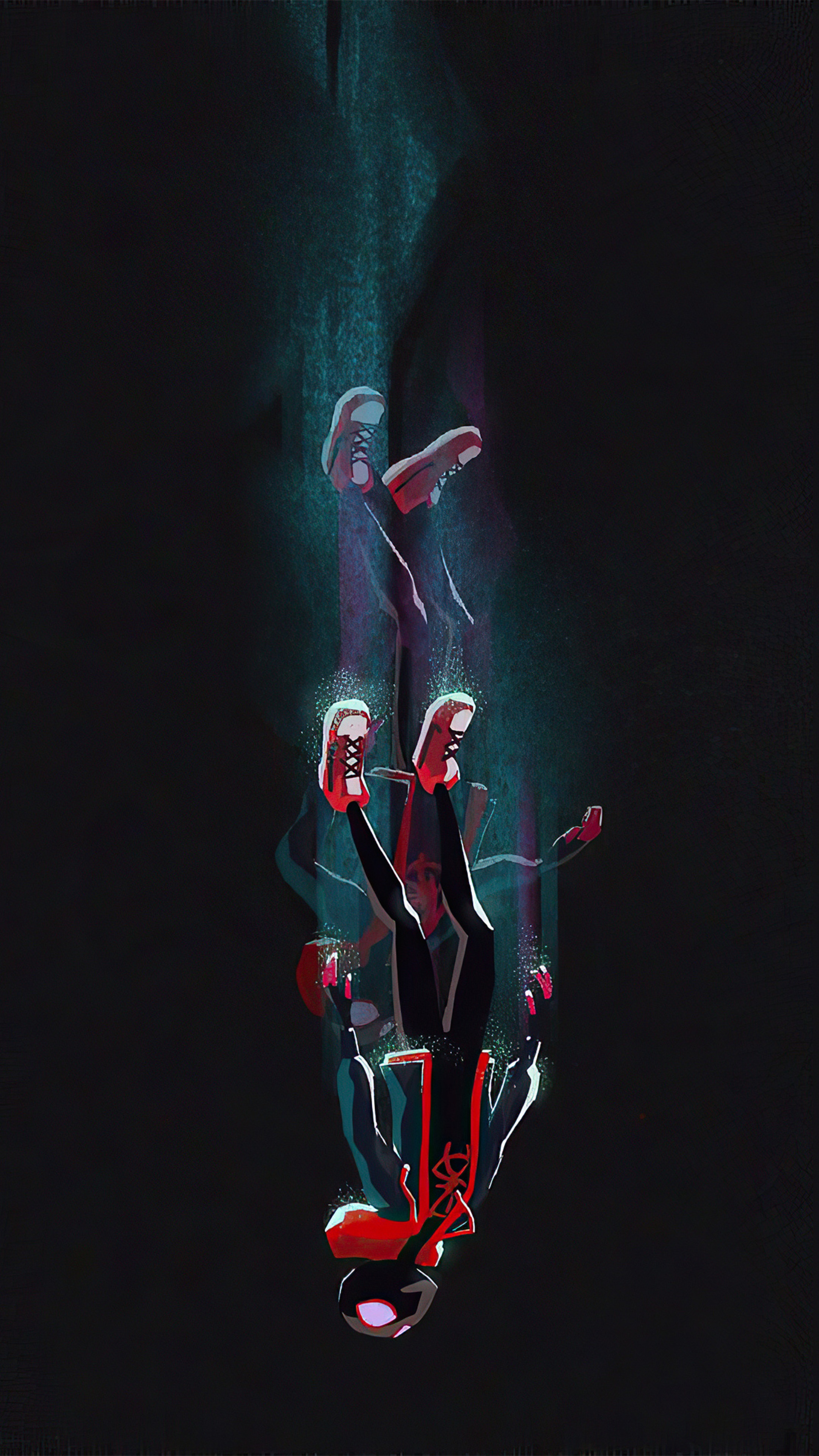 Spider-Man falling through a portal HD Phone Wallpaper