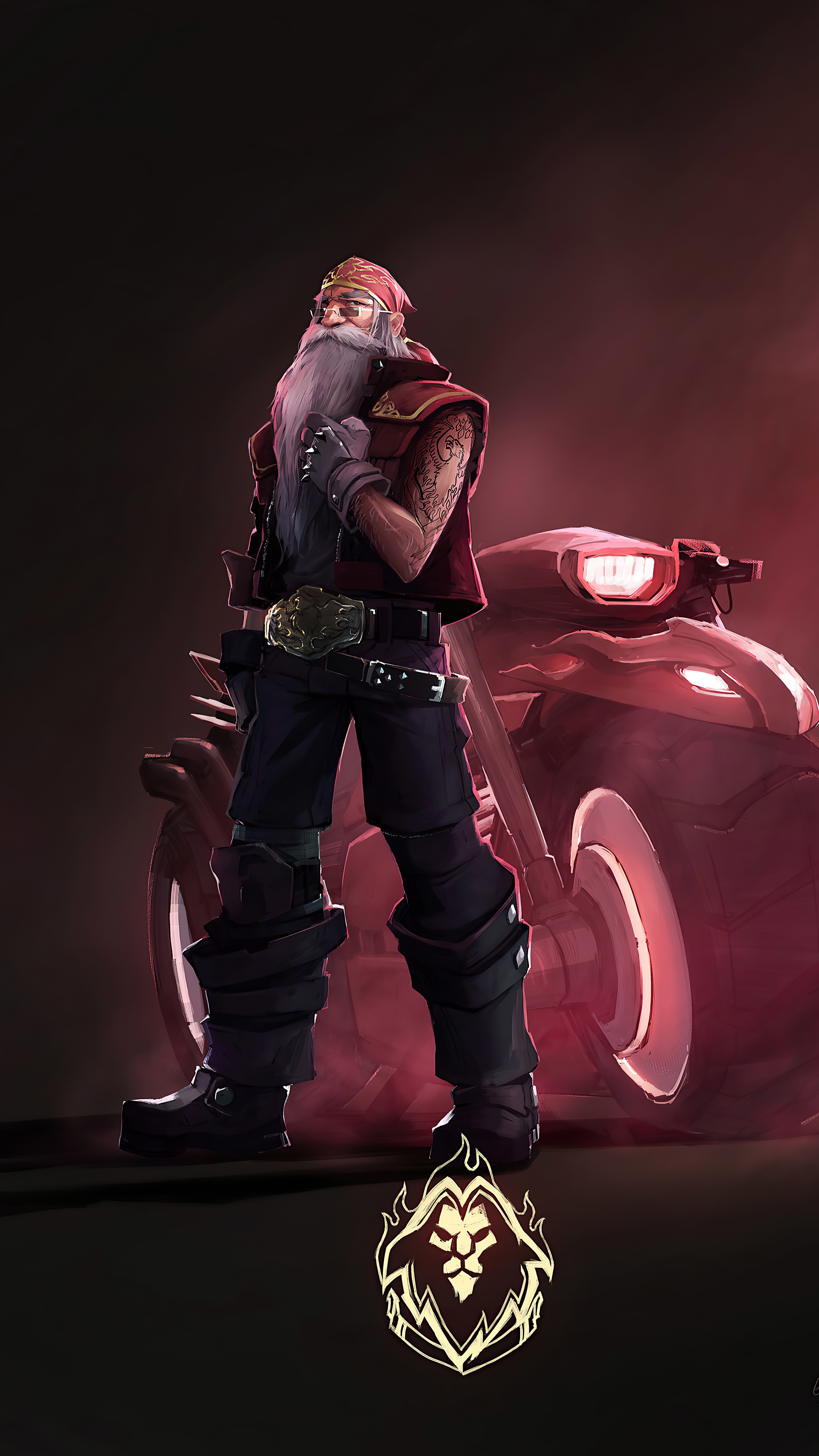 Artwork of a biker with a motorcycle HD Phone Wallpaper