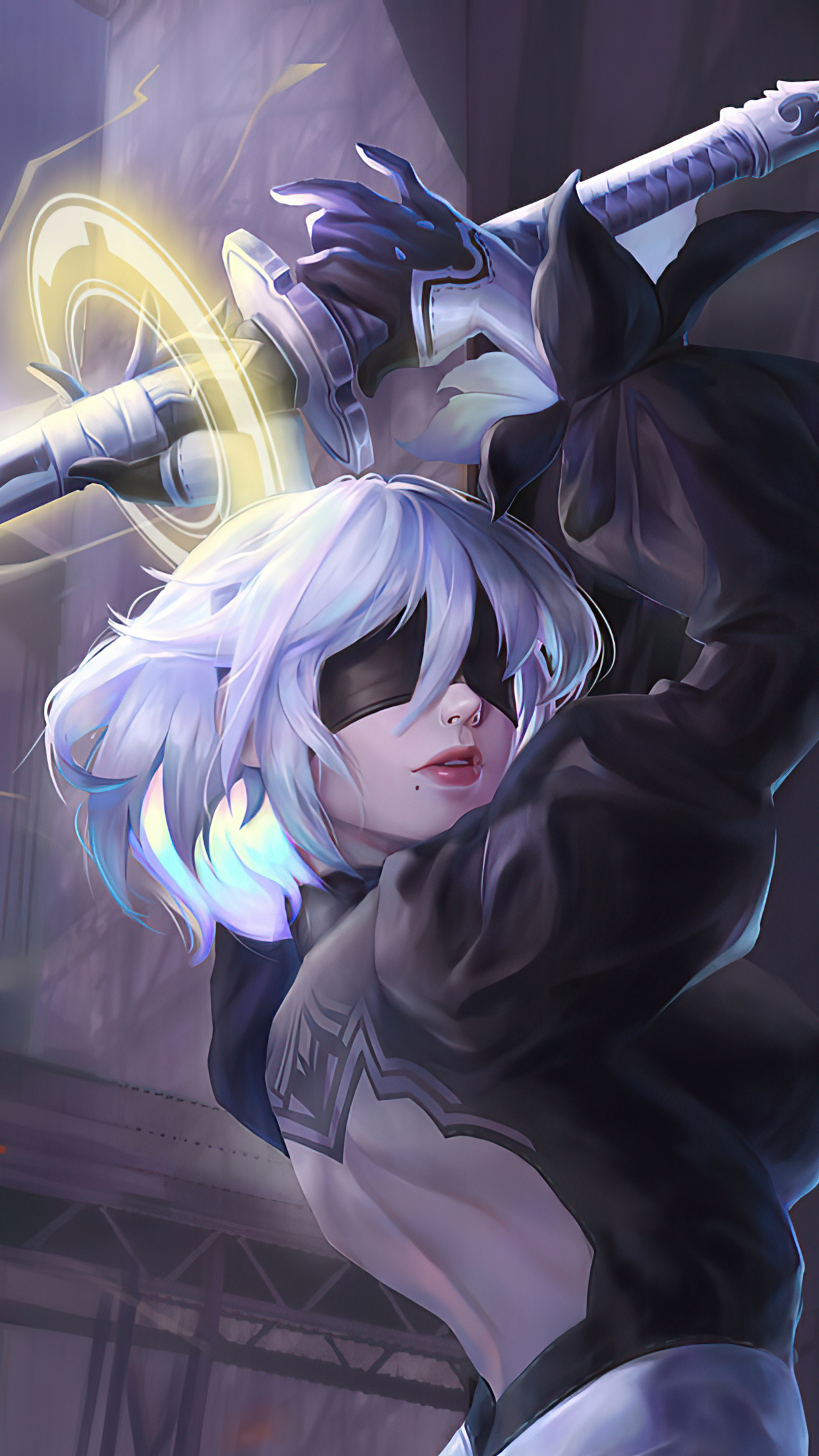 2B from Nier Automata 4K HD Phone Wallpaper