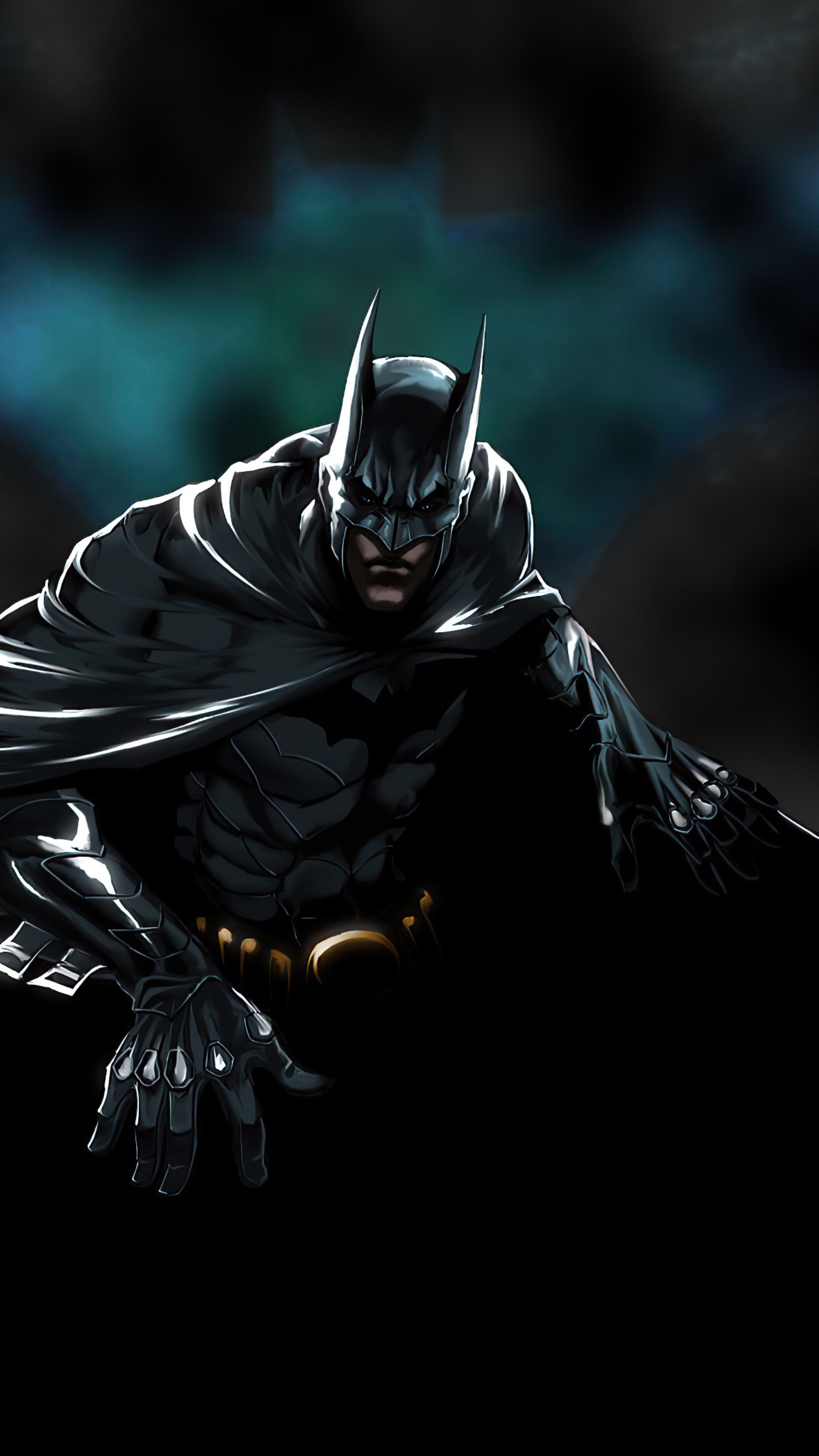Batman in dark suit with cape, 4K HD Phone Wallpaper