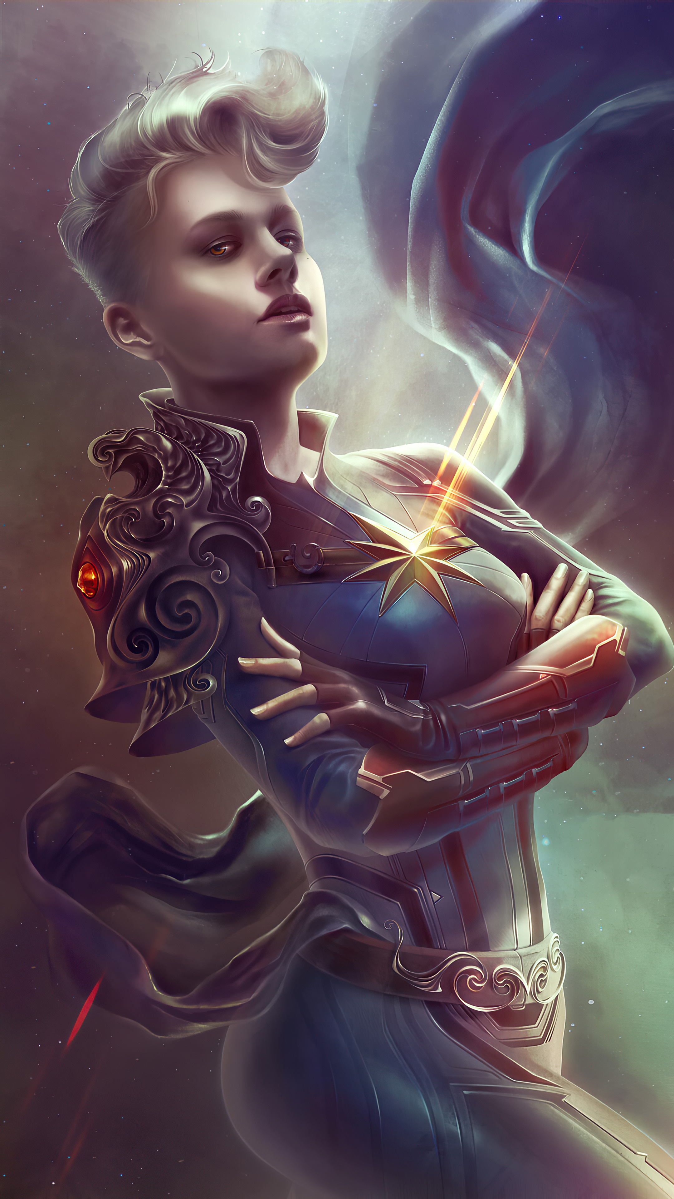 Captain Marvel artwork HD Phone Wallpaper