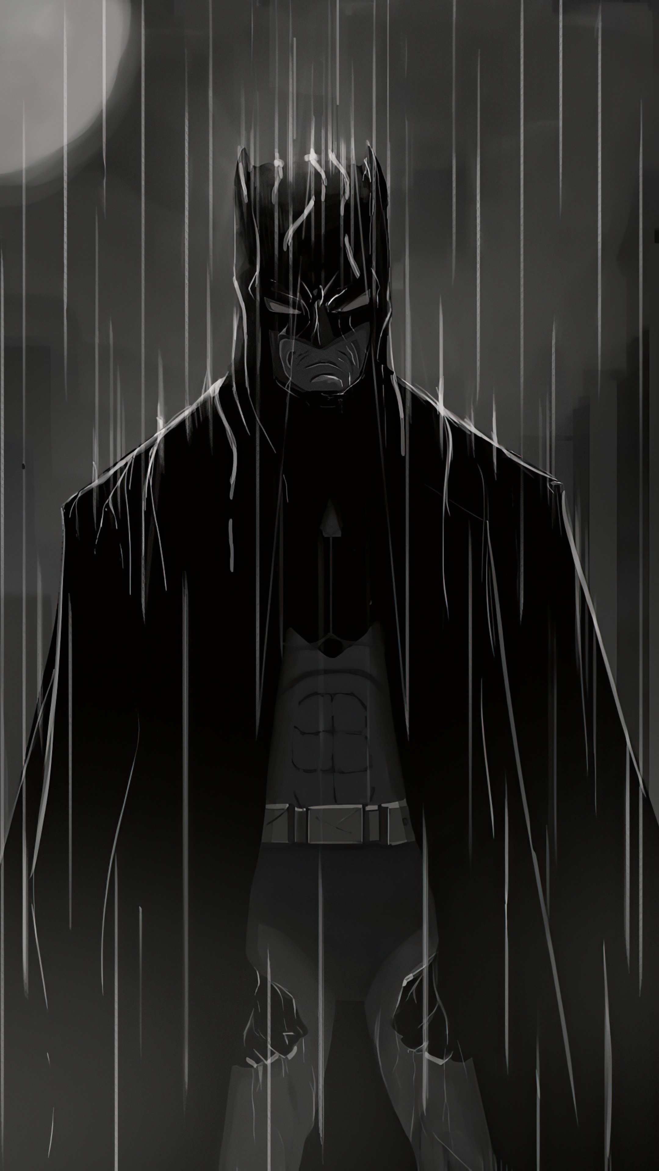 Batman in the rain HD Phone Wallpaper