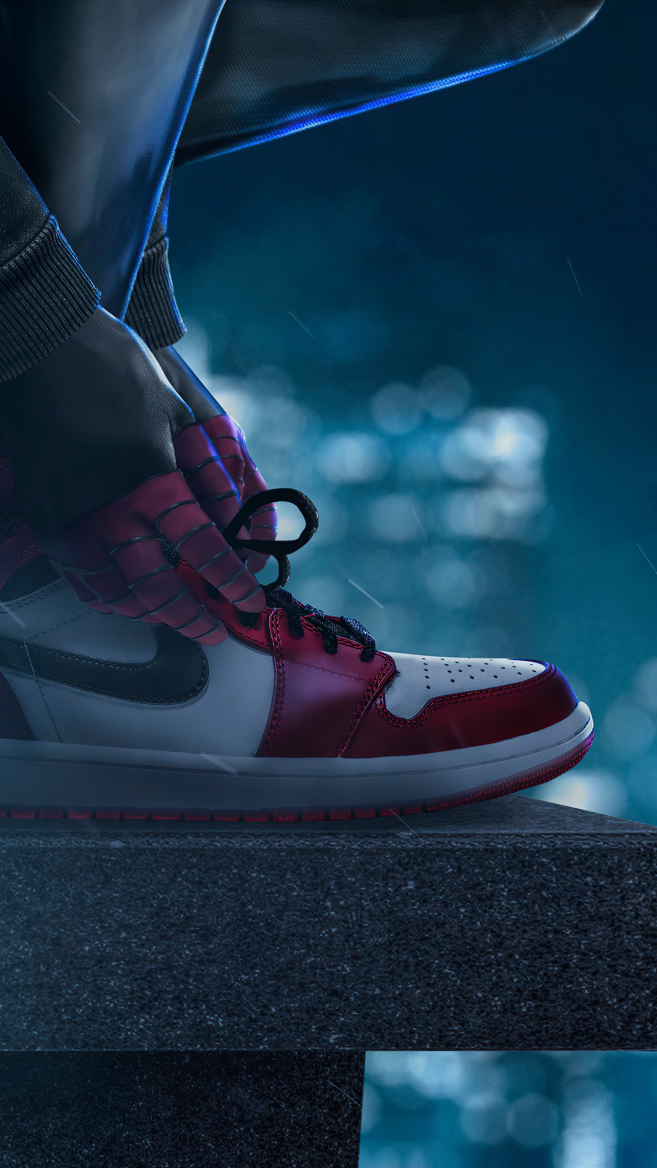 Spiderman tying his shoe HD Phone Wallpaper
