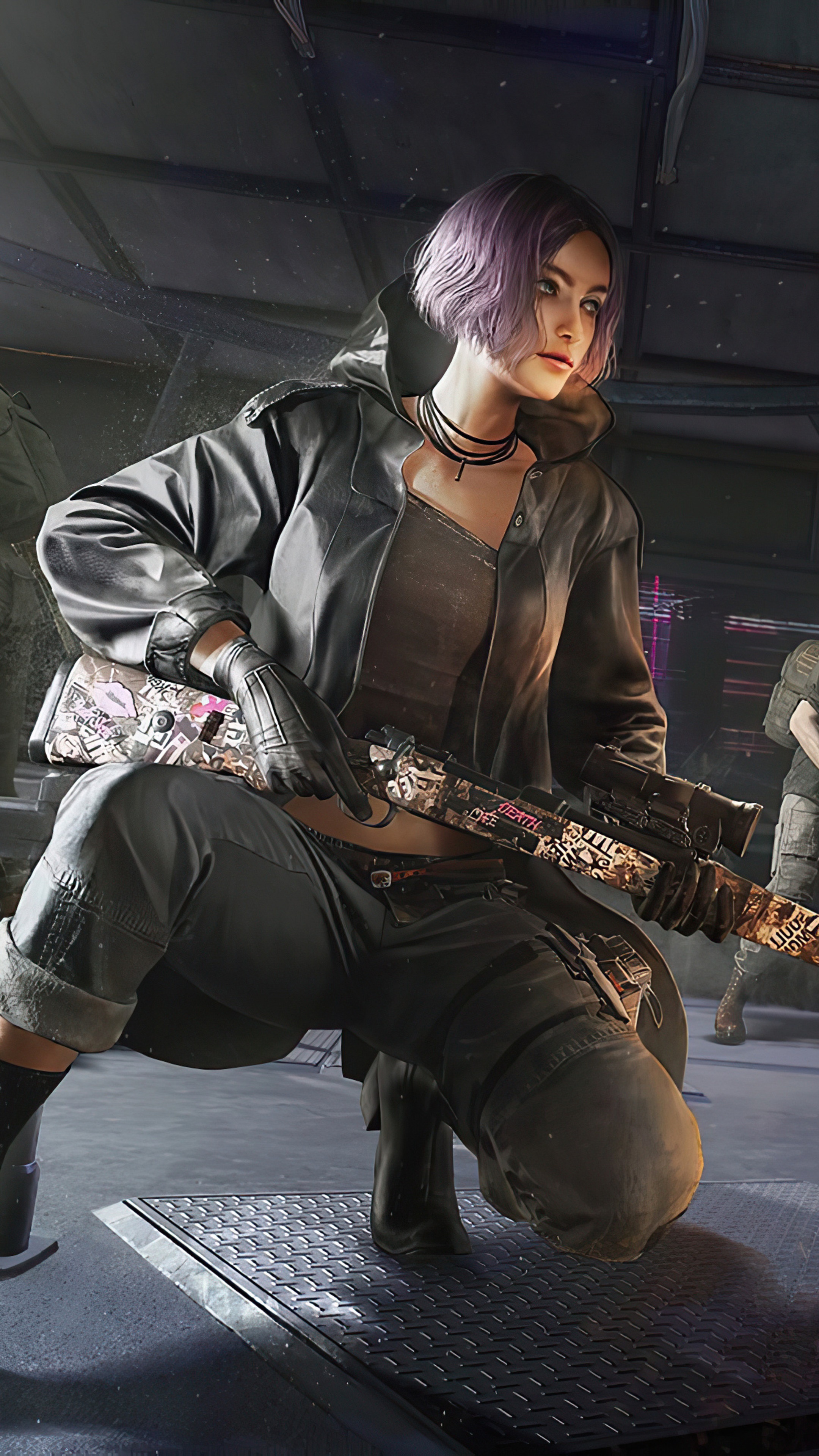 PlayerUnknown's Battlegrounds character with a sniper rifle HD Phone Wallpaper