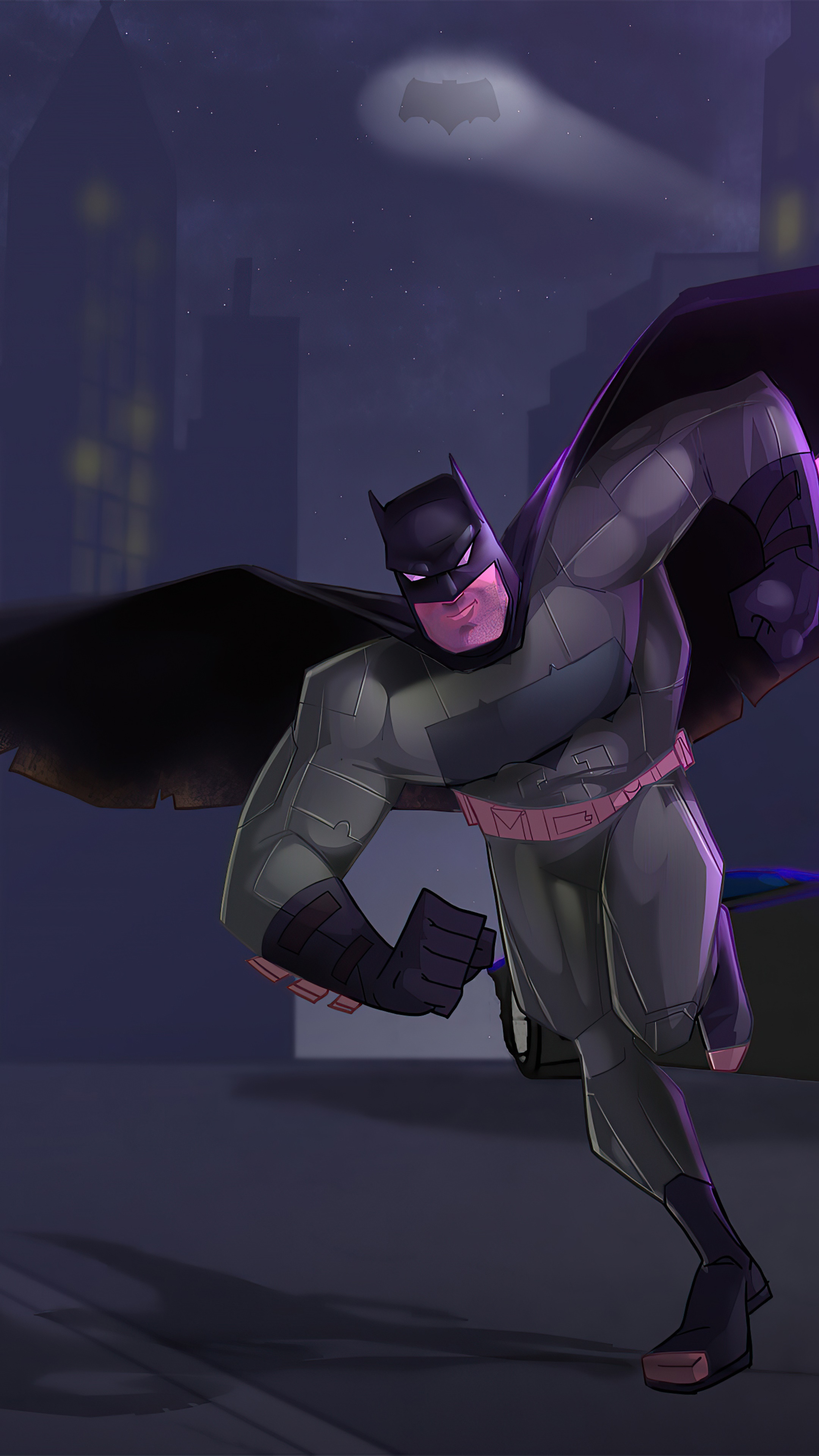 Batman from DC Comics running at night HD Phone Wallpaper