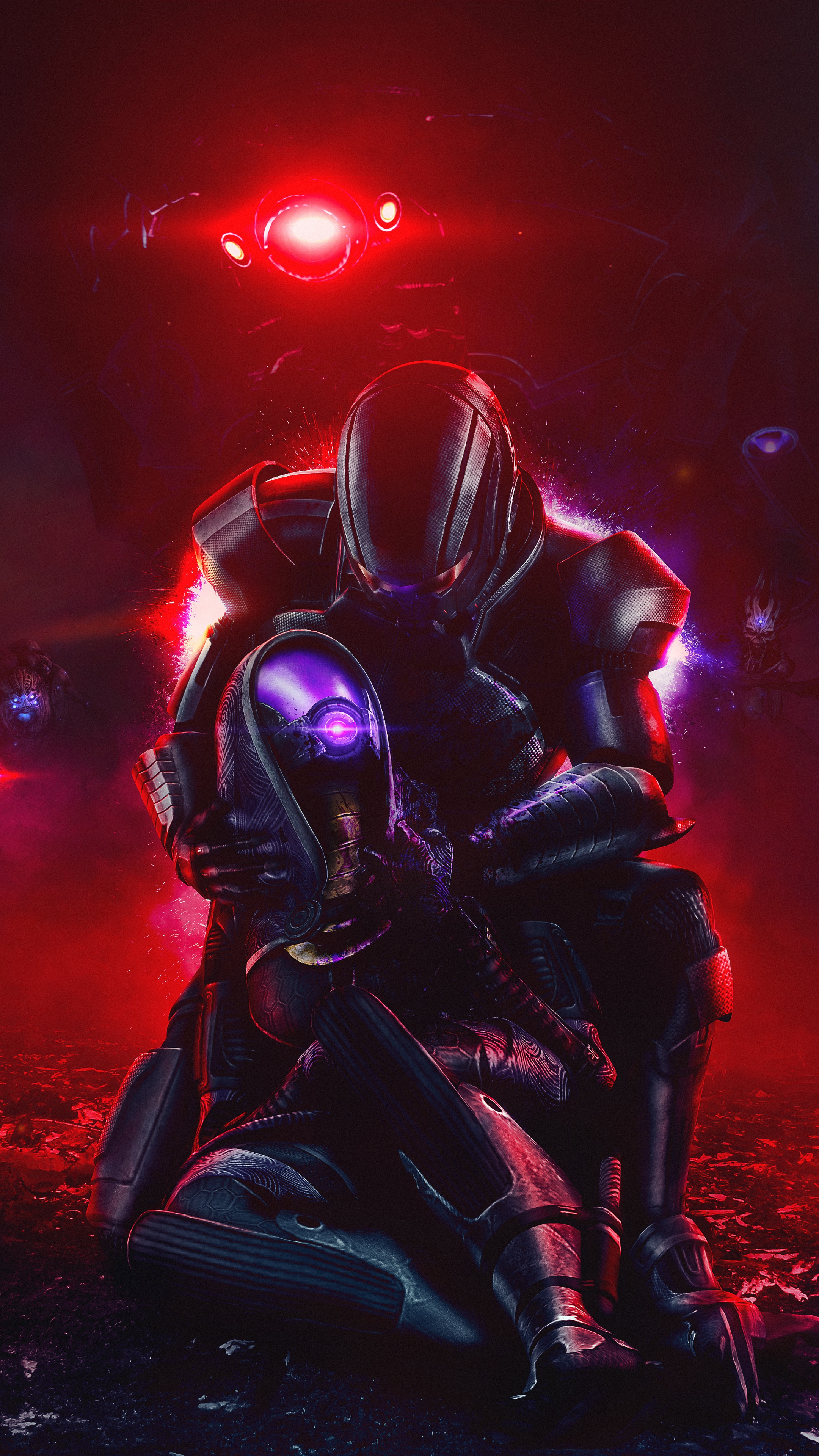 Tali and Shepard from Mass Effect HD Phone Wallpaper
