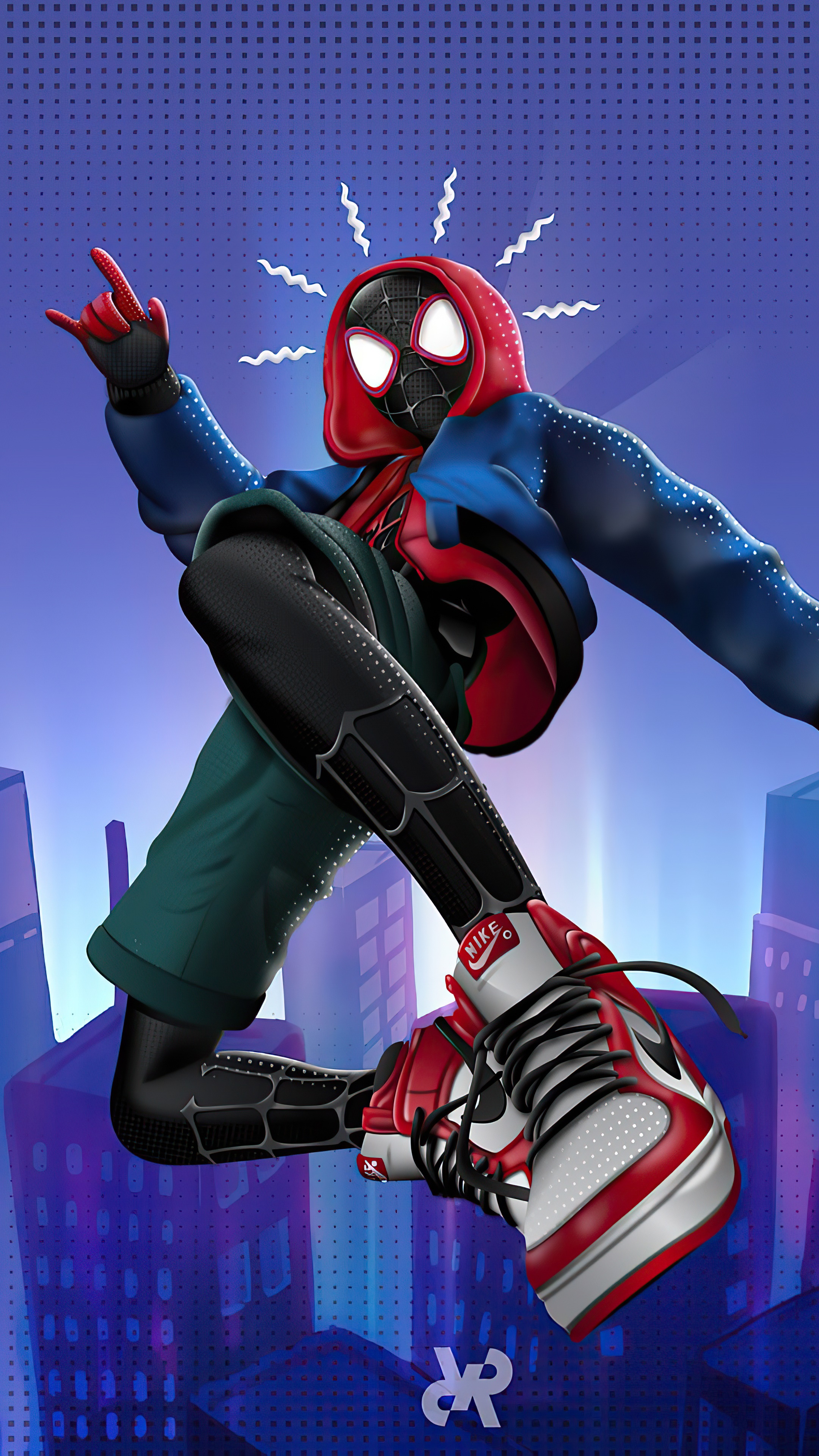 Miles Morales Spider-Man artwork 4K HD Phone Wallpaper