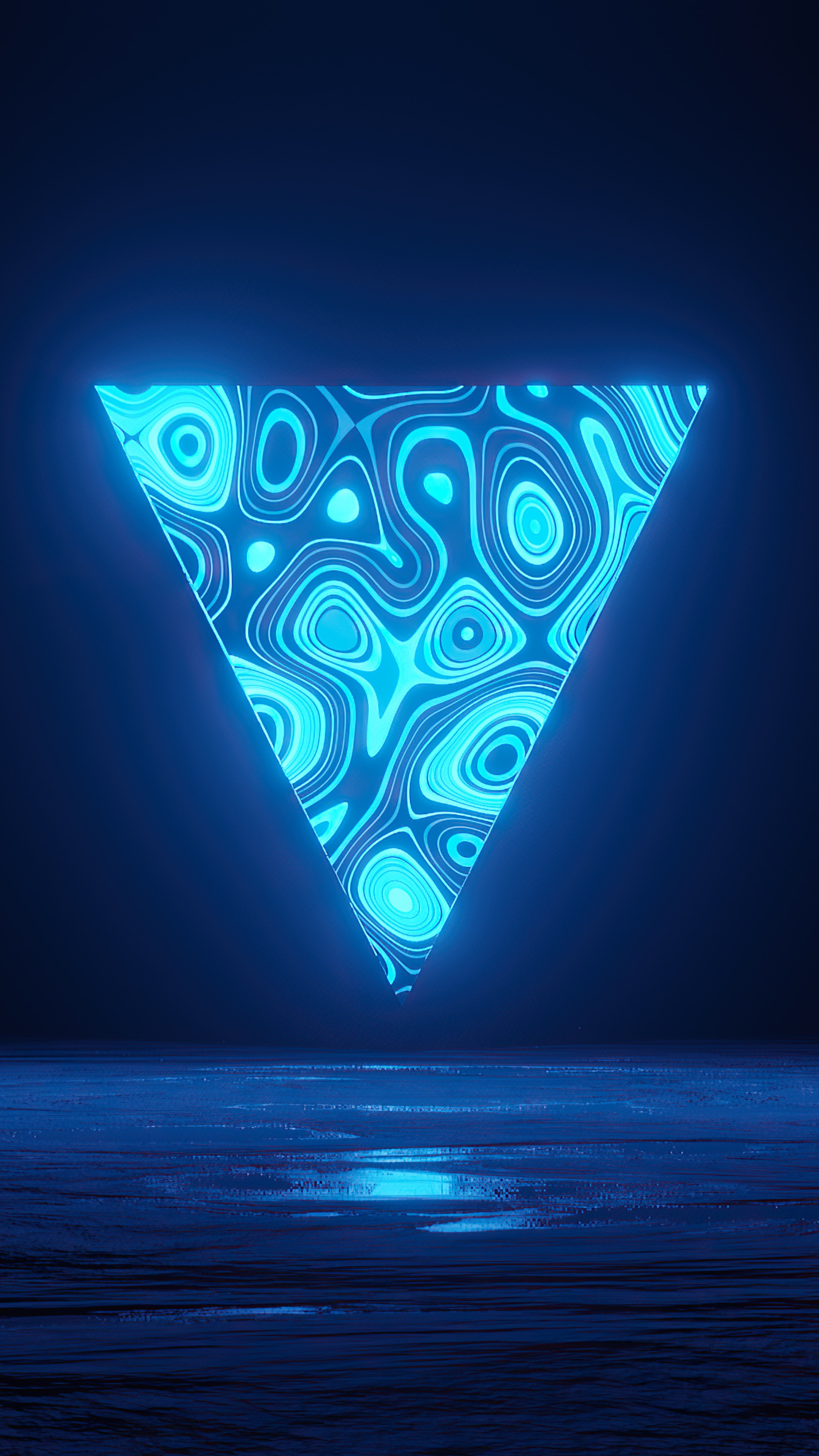 Abstract blue triangle with swirling pattern 4K HD Phone Wallpaper