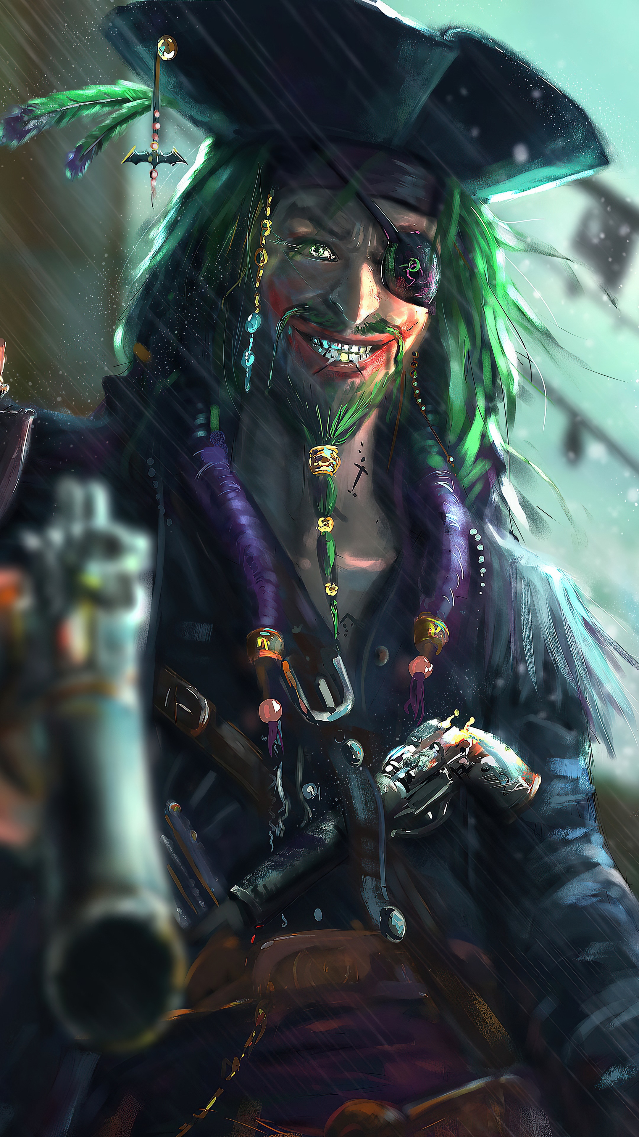 Joker Pirate Artwork HD Phone Wallpaper
