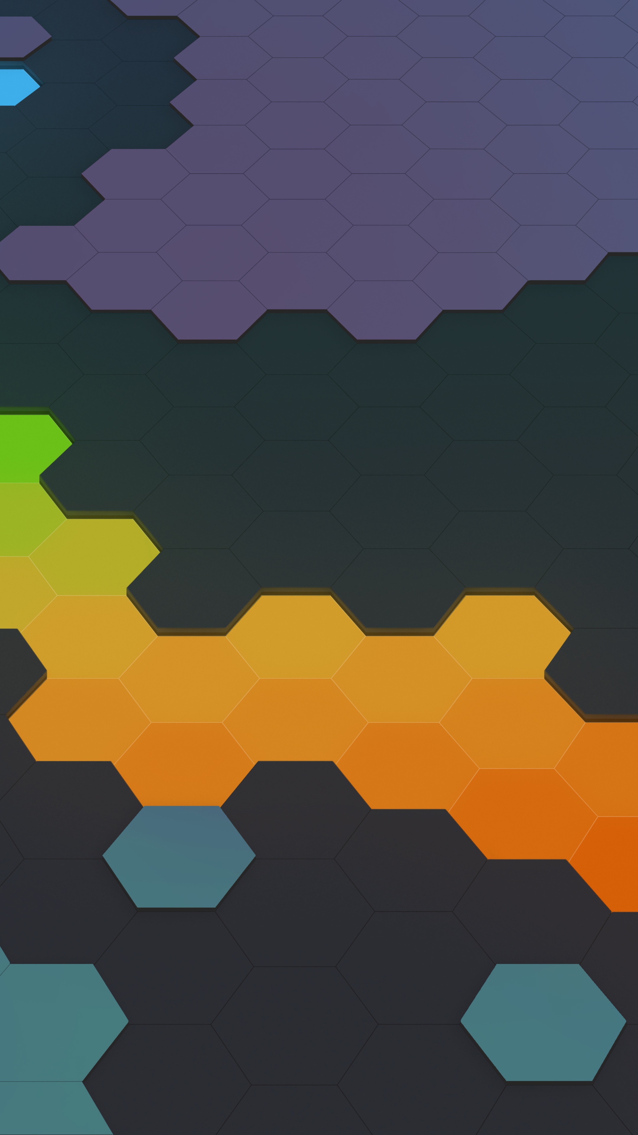 Abstract hexagonal pattern with gradient colors HD Phone Wallpaper