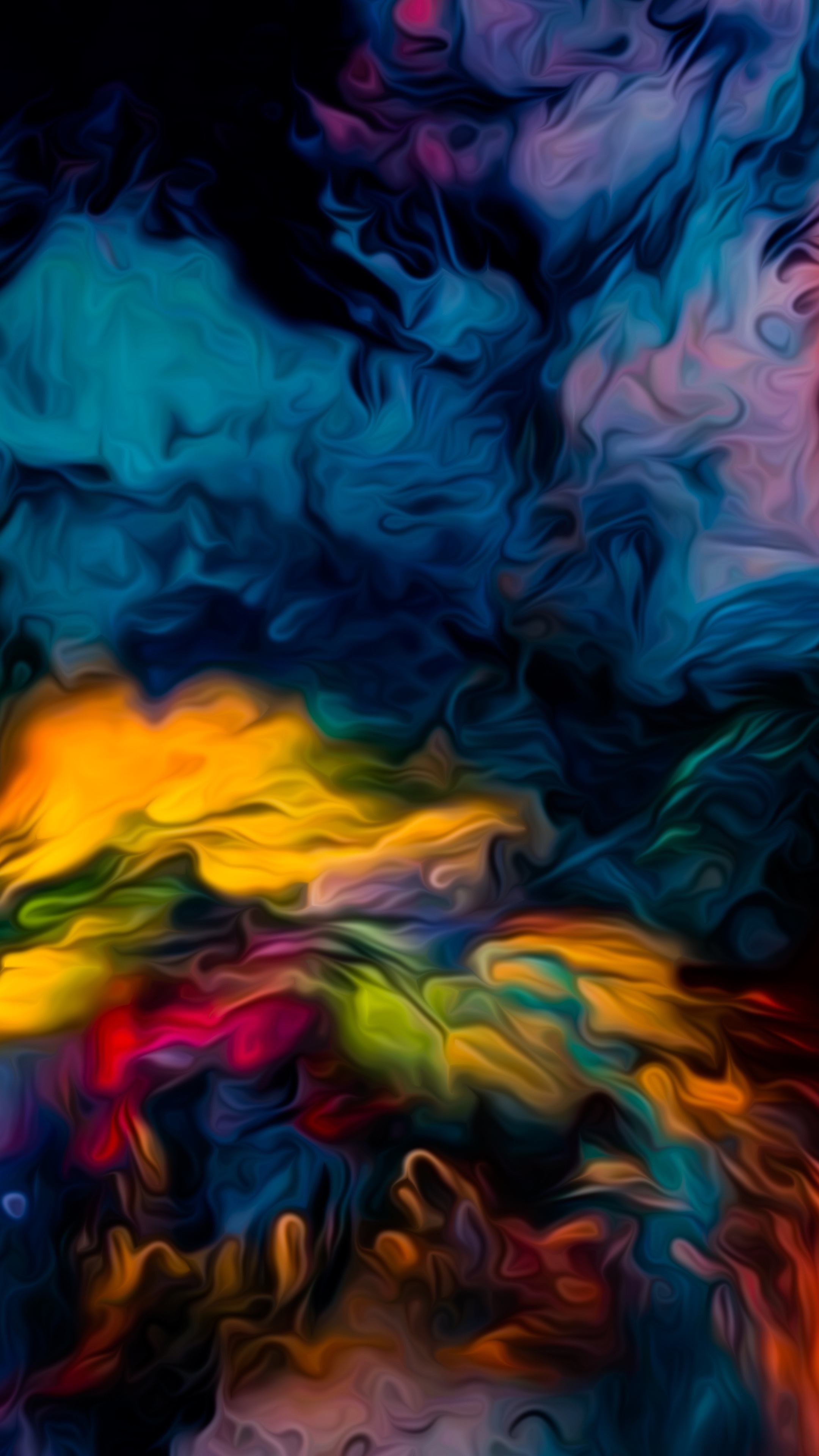 Abstract colorful swirls of paint HD Phone Wallpaper
