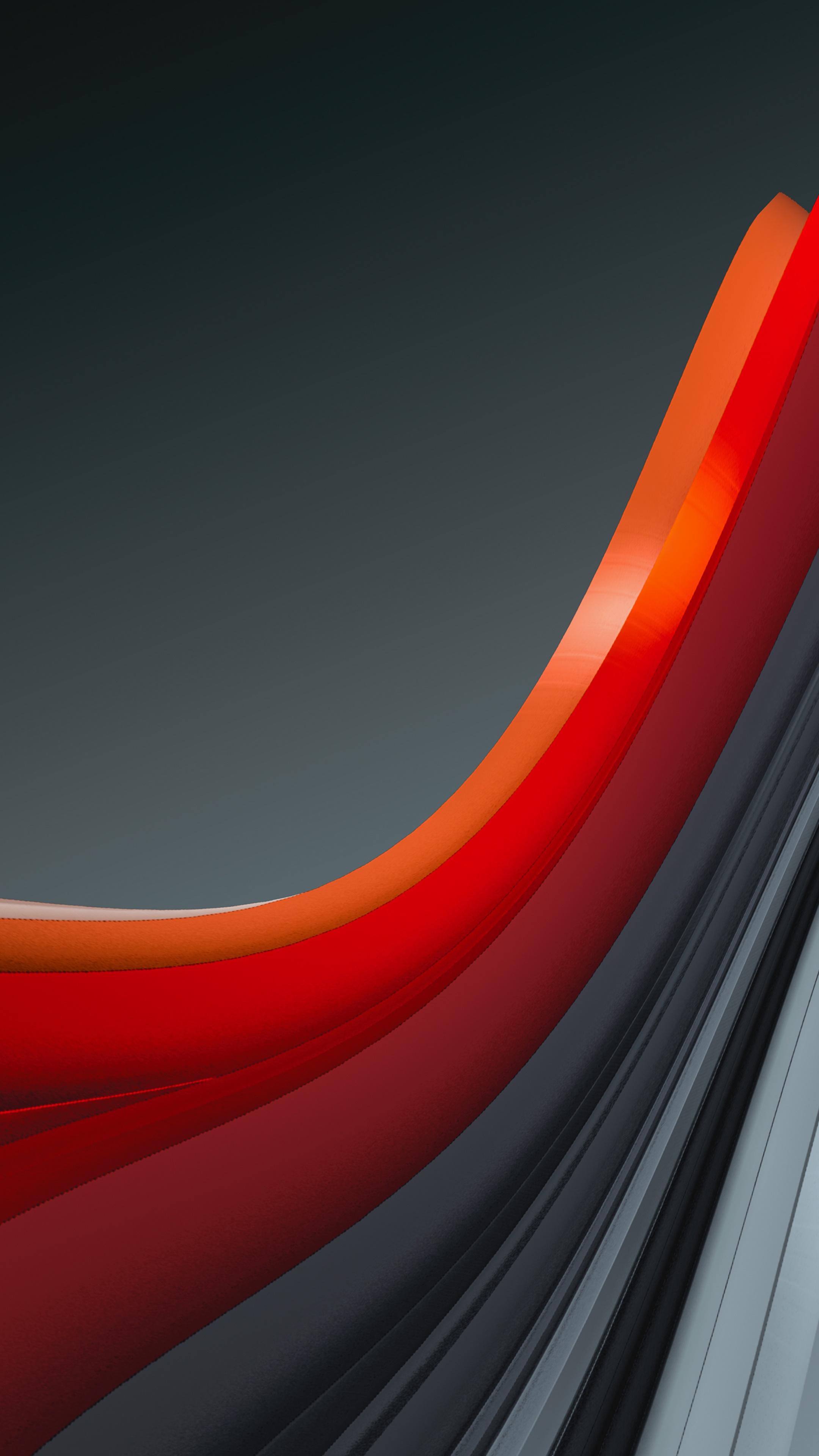 Abstract 3D Artwork with Red and Orange Waves HD Phone Wallpaper