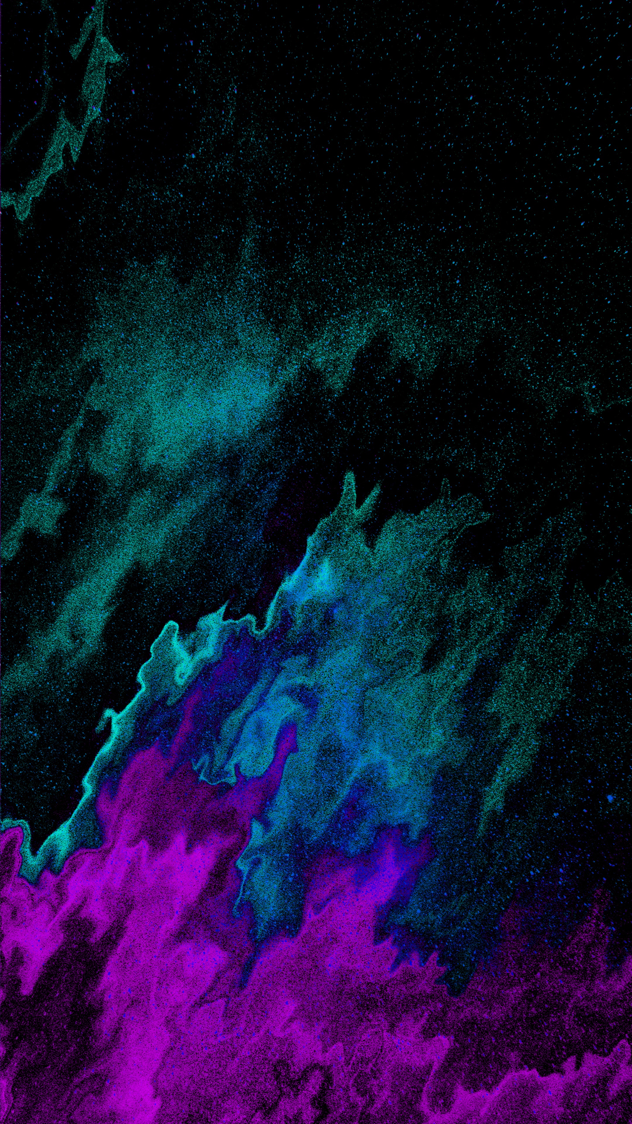 Abstract digital art with purple and teal smoke HD Phone Wallpaper
