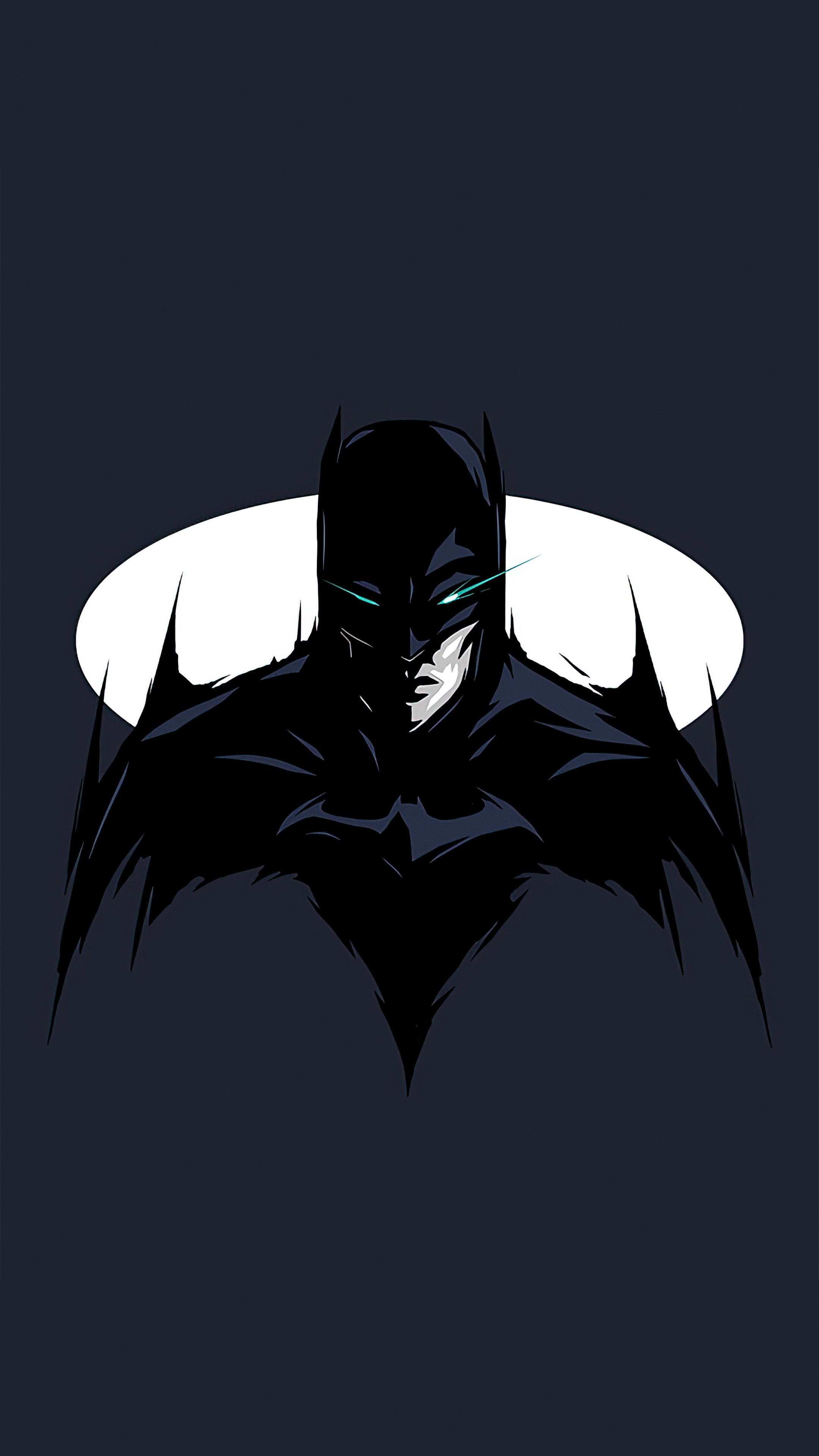 Batman artwork with a moon background HD Phone Wallpaper