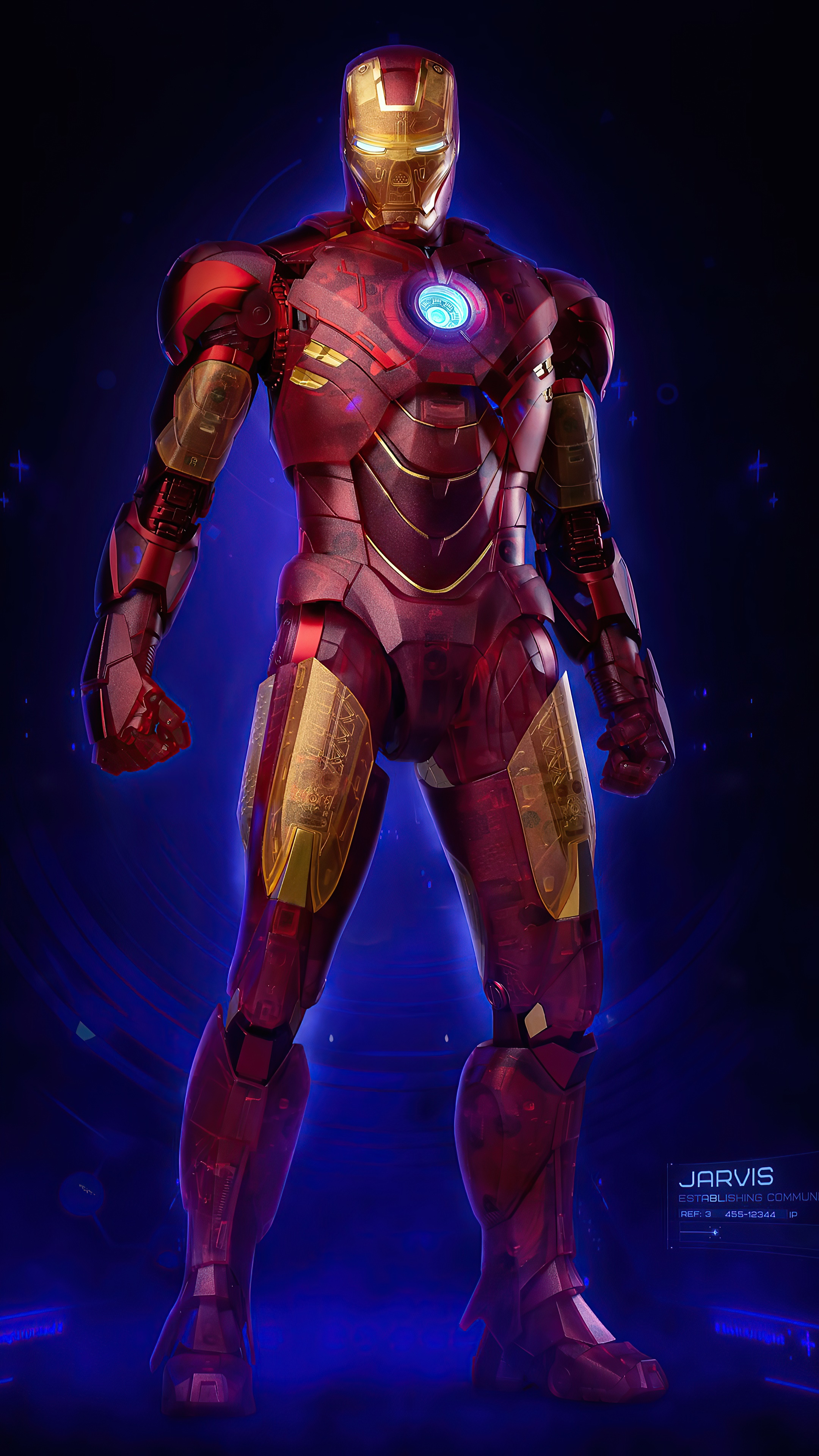 Iron Man in red and gold armor HD Phone Wallpaper