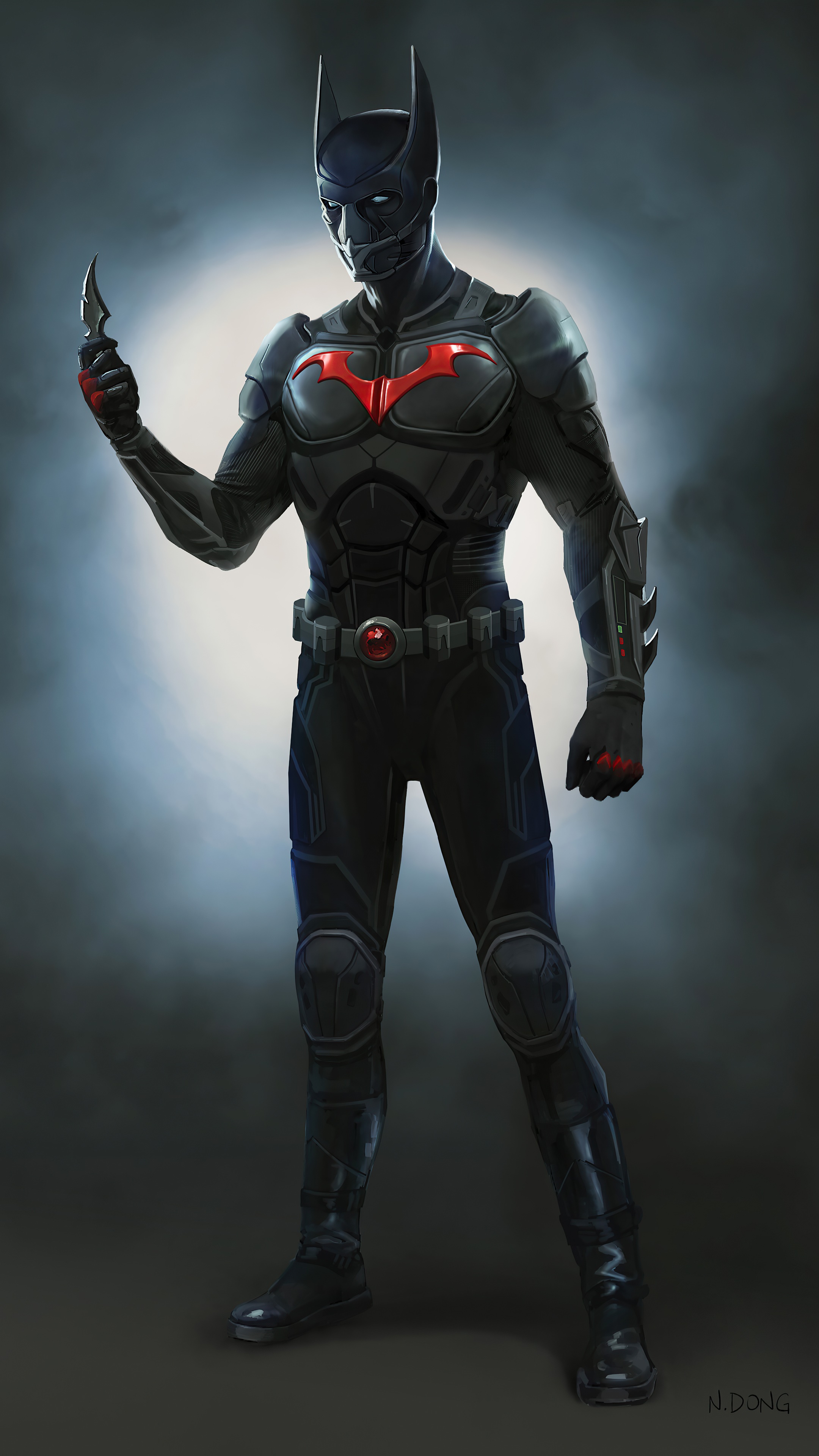Batman Beyond artwork by N. Dong HD Phone Wallpaper