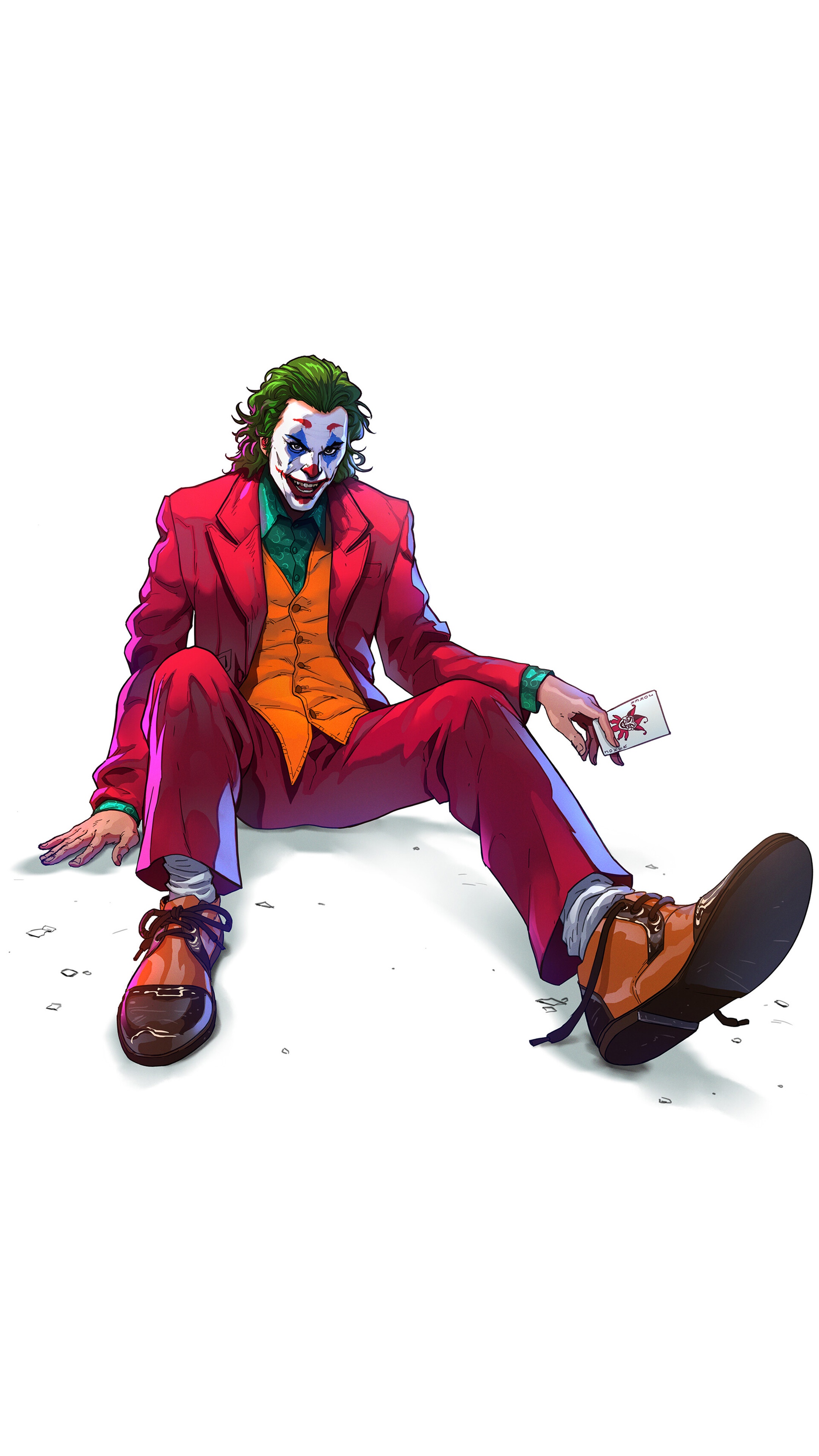 Joker artwork with playing card HD Phone Wallpaper